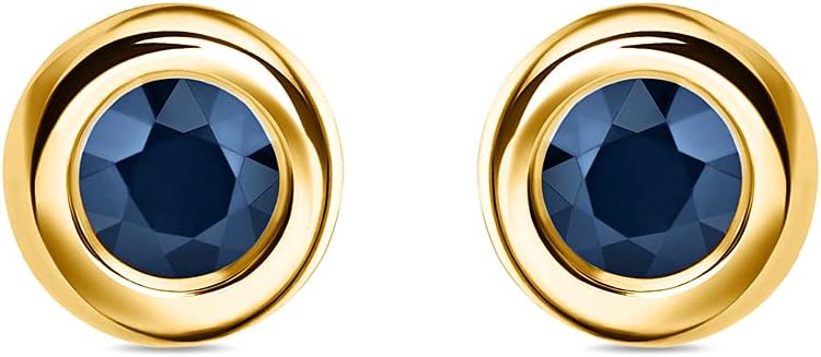 Detalle de Orovi orecchini donna 14Kt con Zaffiro sintetico blu | Oro giallo, realizzati a mano