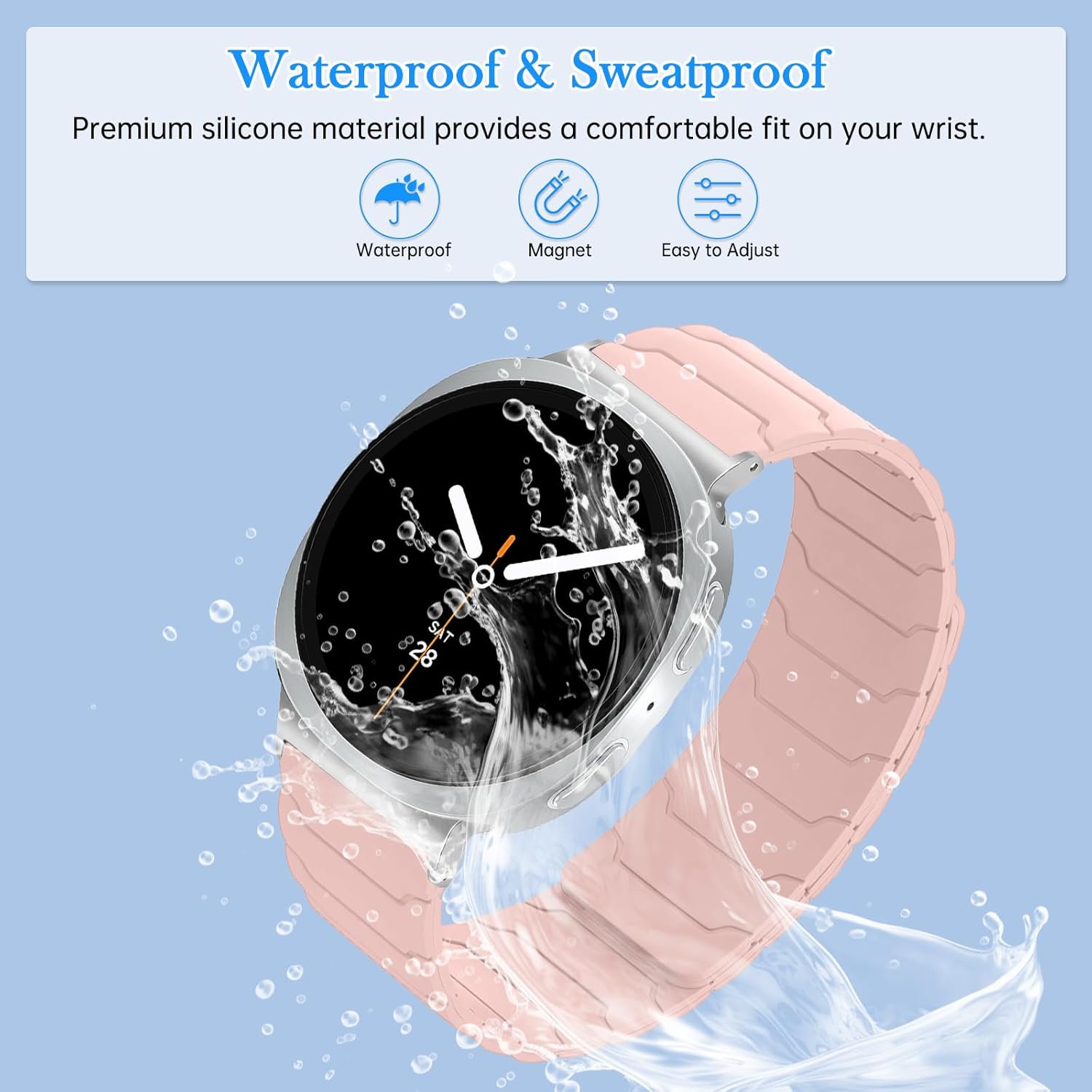 Thumbnail 5 de CiimWaa Magnet-Armband für Samsung Galaxy Watch 8 (40/44 mm) & 8 Classic (46 mm) in Rosa