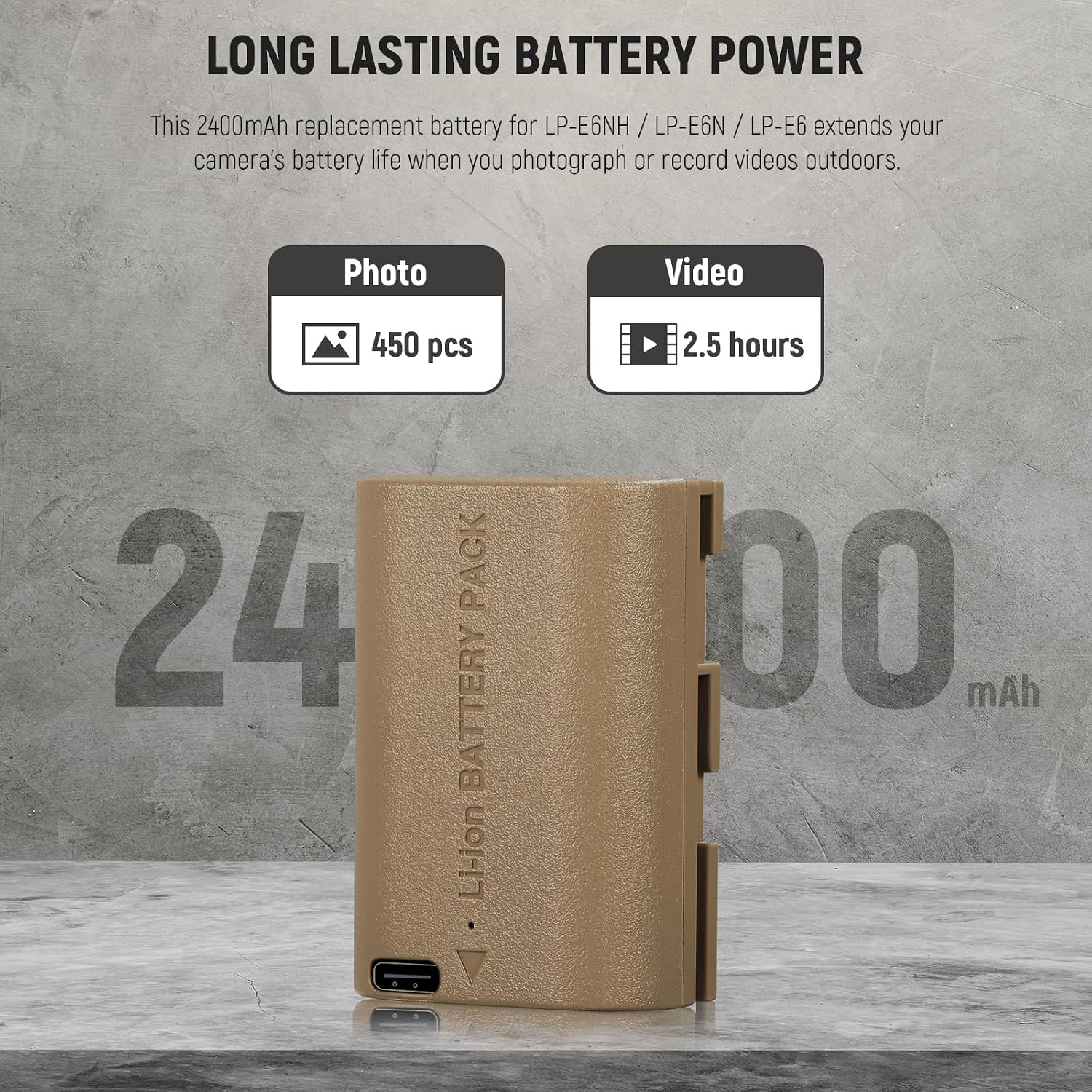 Detalle 1 de NEEWER LP-E6NH Battery for Canon Cameras