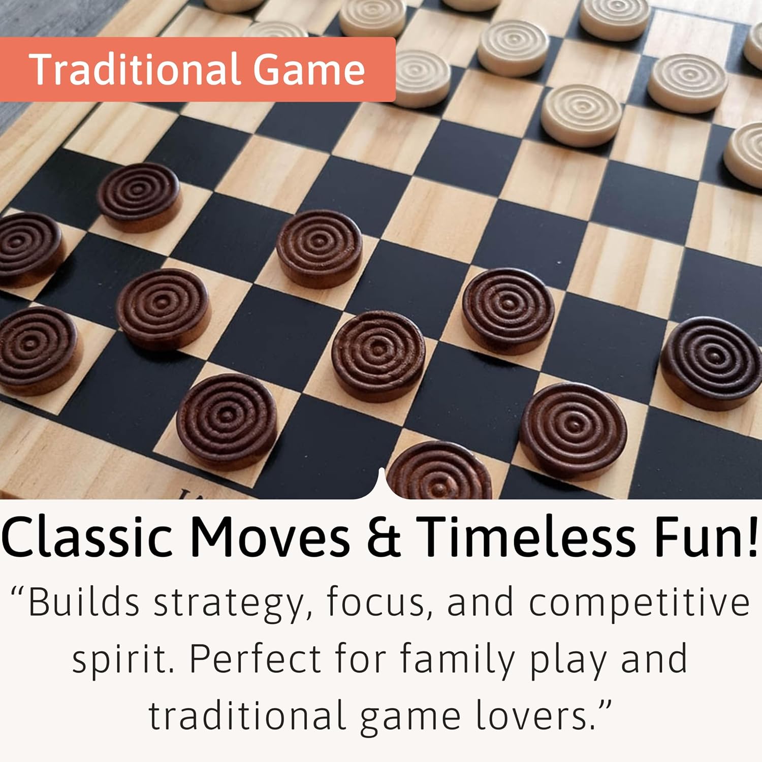 Detalle 2 de Draughts board game 12 inch Jaques