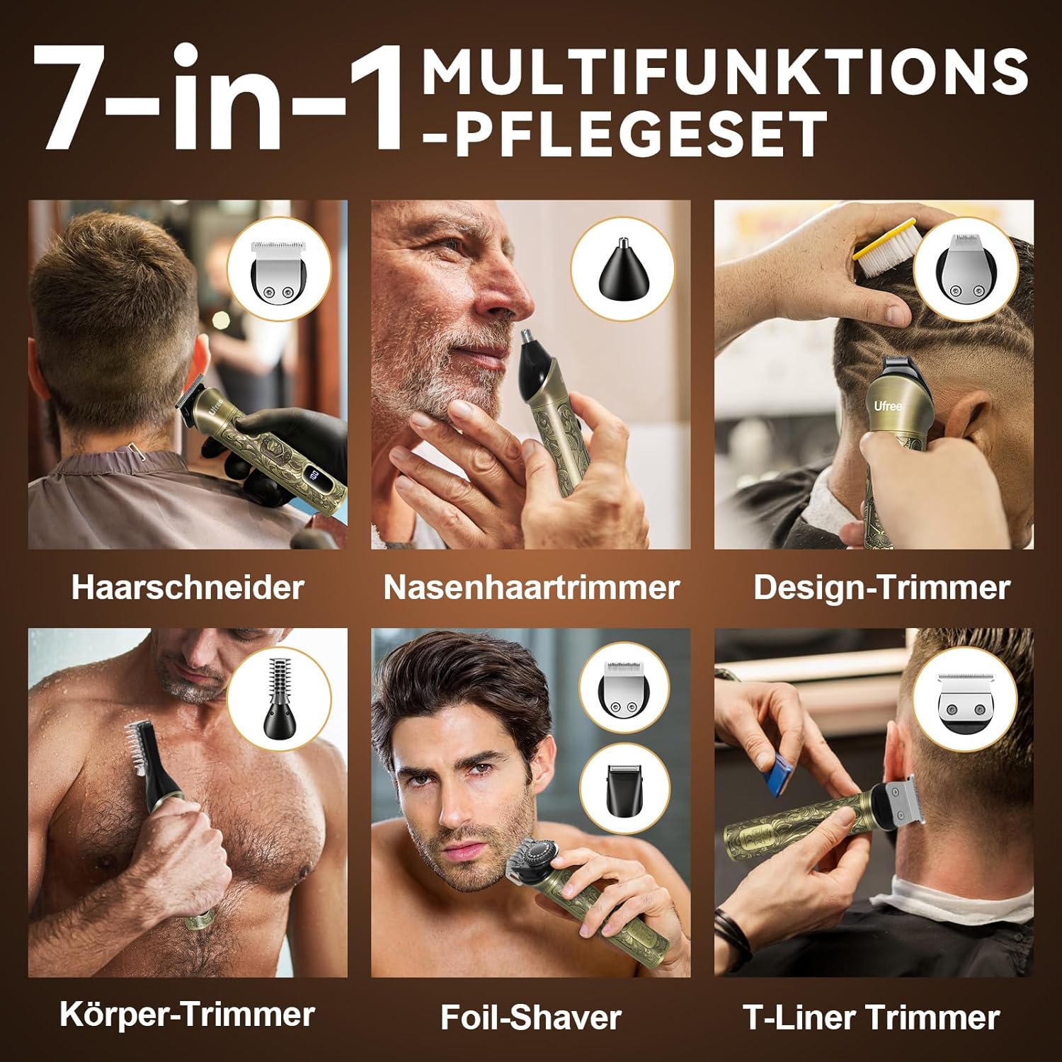 Thumbnail 2 de Ufree Haarschneidemaschine 7‑in‑1 Barttrimmer für Herren ✂