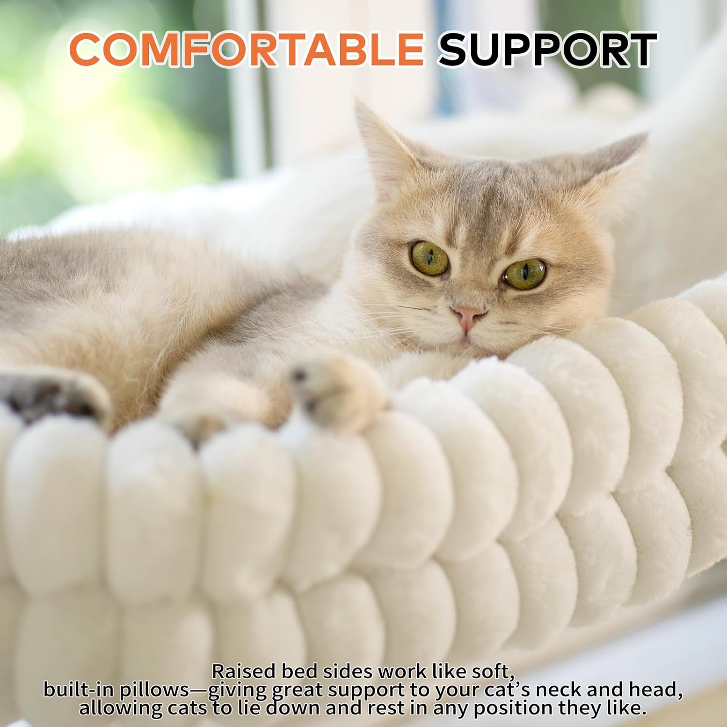 Detalle de CHEERPALS B00802L Cloud Cat Window Perch, Large Reversible Washable Cushion