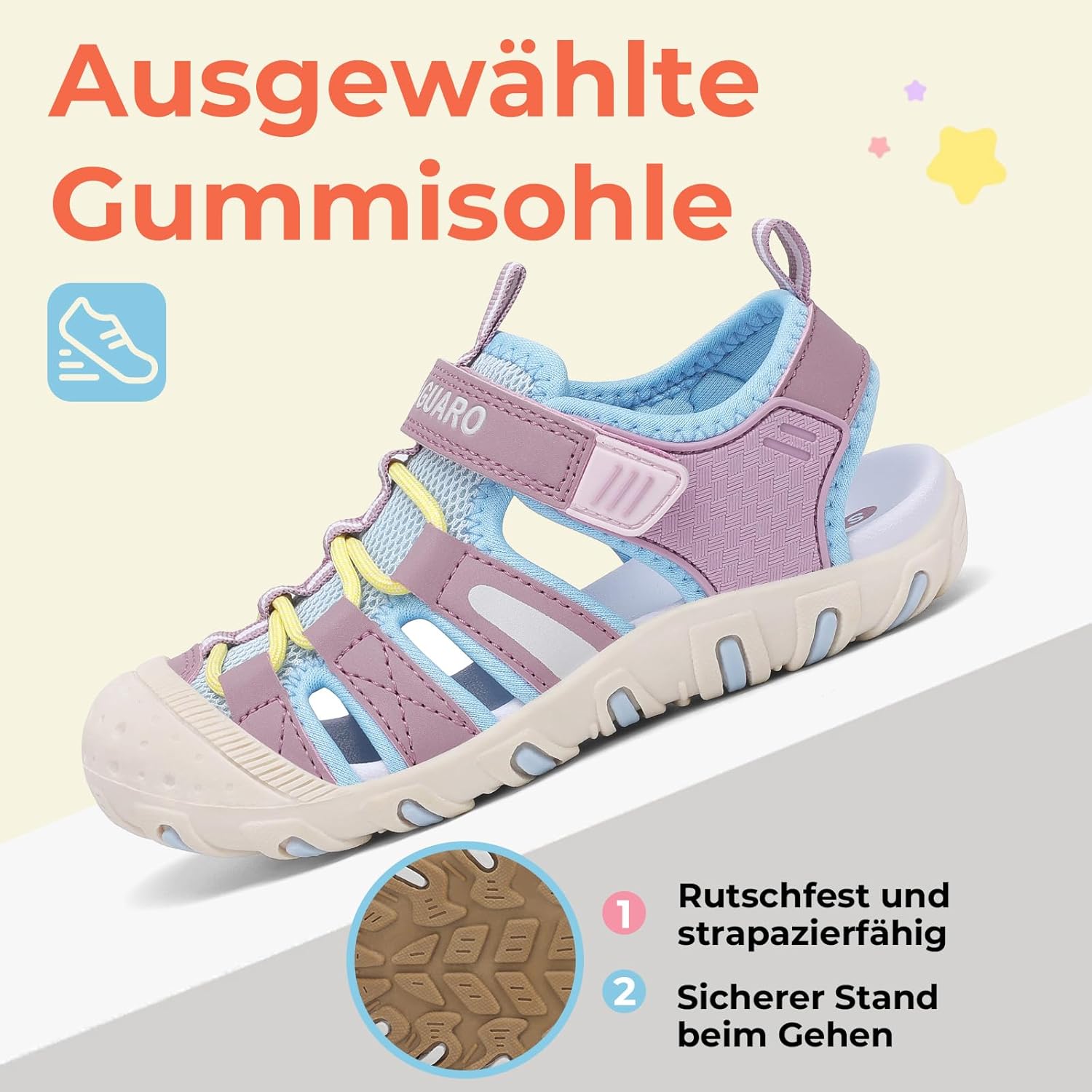 Thumbnail 6 de SAGUARO Sandalen Mädchen – Geschlossene Sommer-Trekkingsandalen mit Klettverschluss (25–38)