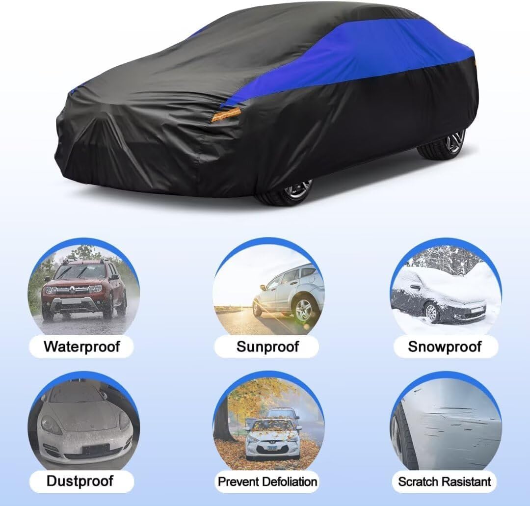 Thumbnail 4 de Housse de Voiture Gunhyi Imperméable et Respirante pour Mercedes CLA Berline – Bâche noire et bleue, protection toutes saisons