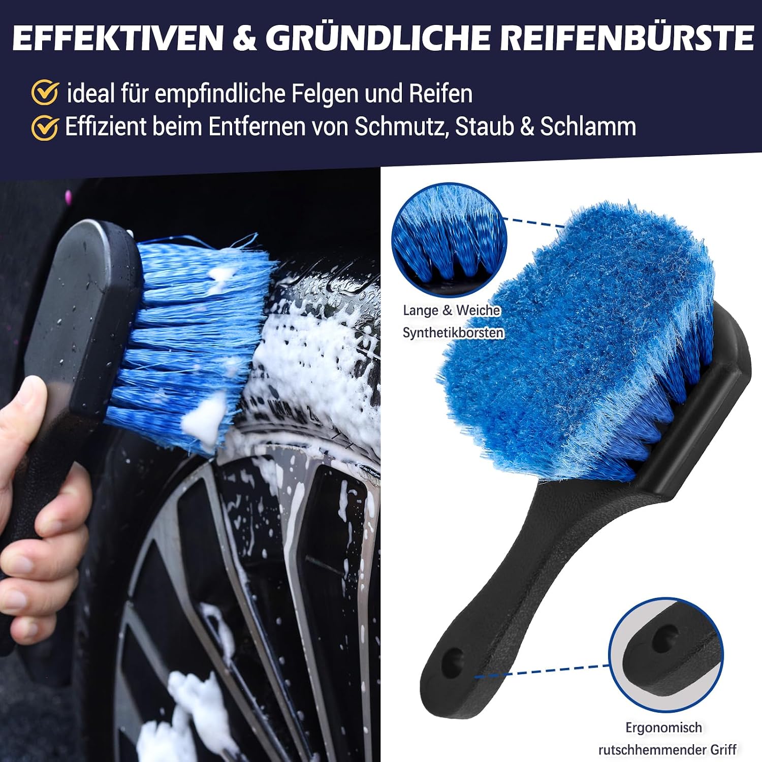 Thumbnail 4 de Kasauber Felgenbürste für Akkuschrauber – Wheel Brush für Felgenreinigung an Auto, Motorrad & Fahrrad
