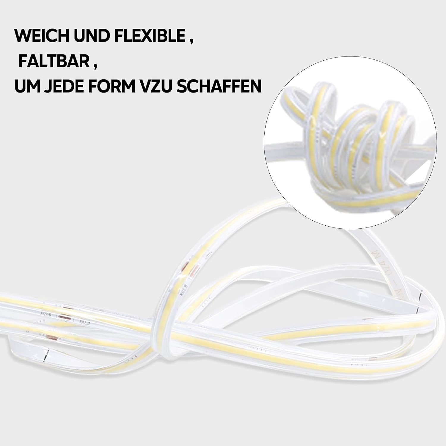 Thumbnail 5 de pcning COB Flexible LED Strip Light Kaltweiß 3 m – 230 V Direktanschluss, IP67, 6.000 K
