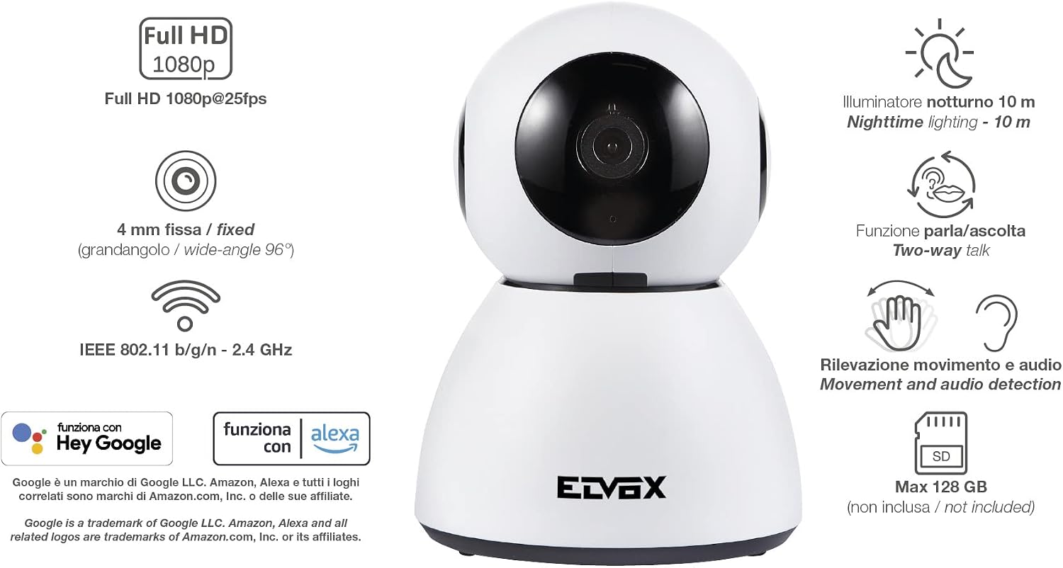 Thumbnail 2 de Vimar 46239.040A Telecamera IP WiFi motorizzata con rilevatore di movimento e compatibilità VIEW Product