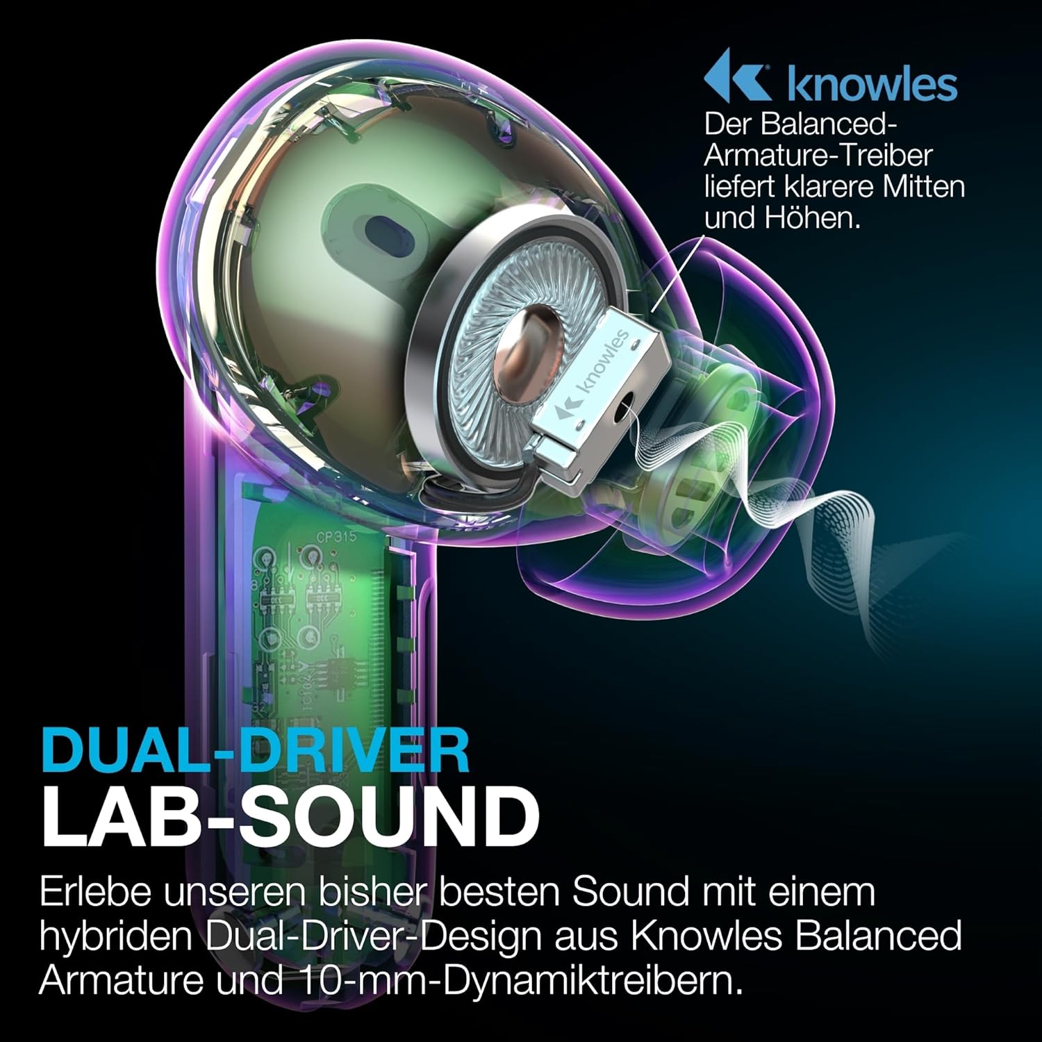 Thumbnail 5 de JLab Epic Pods ANC In-Ear Bluetooth-Kopfhörer mit Noise Cancelling, Adaptive ANC, Multipoint & IP55 (schwarz)
