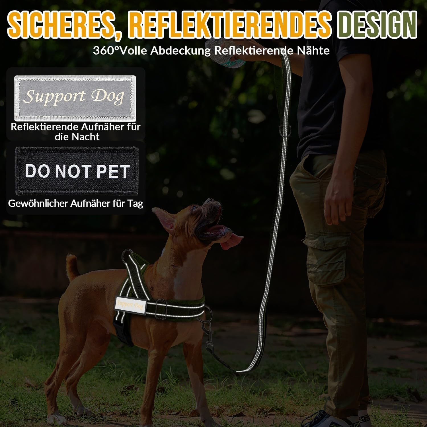 Thumbnail 4 de SlowTon Hundegeschirr: gepolstertes, verstellbares Brustgeschirr für mittelgroße bis große Hunde mit reflektierender Leine