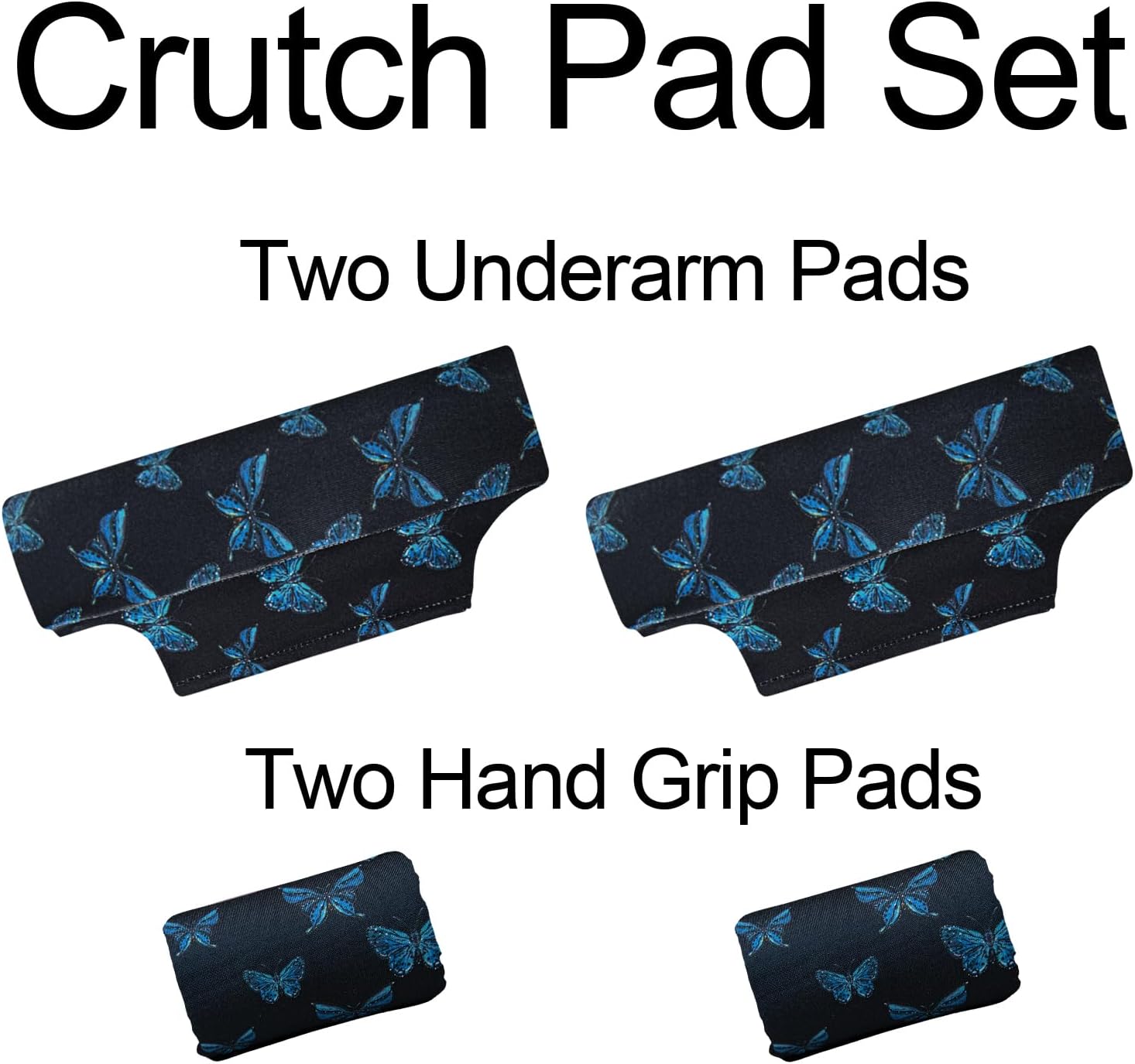 Thumbnail 3 de SPRING SEAON H031F11F Crutch Pad and Grip Covers, 6-Piece Set, Blue Butterflies