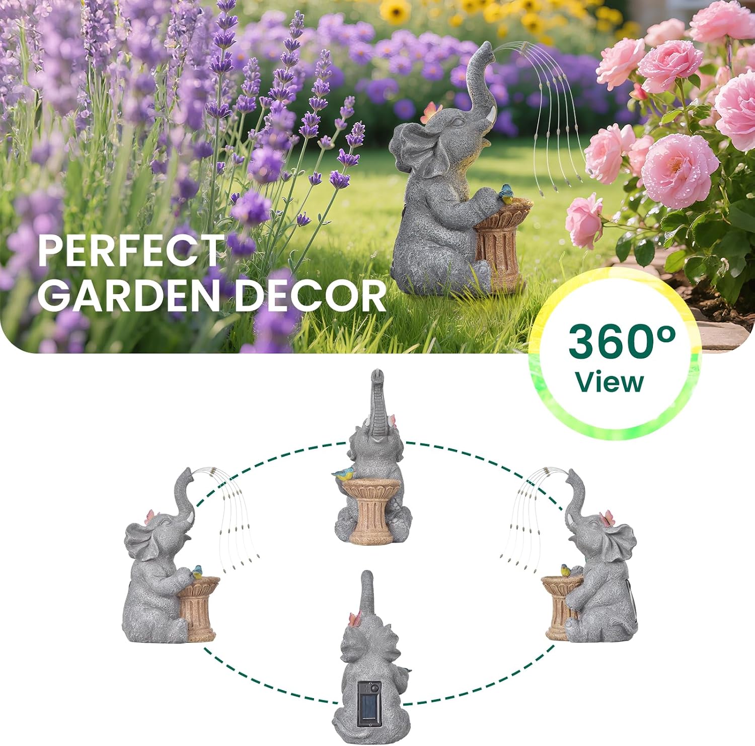 Thumbnail 5 de Dacoity Elephant Statue 6000mAh Solar Light