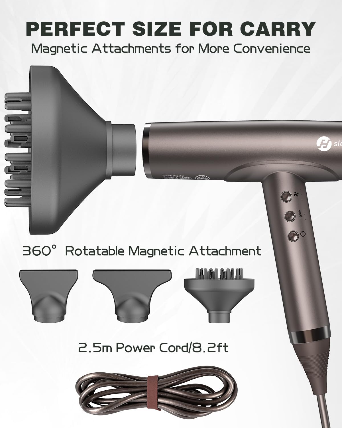 Detalle 2 de Slopehill Professional Ionic Hair Dryer: High-Speed, Lightweight Salon-Grade Drying