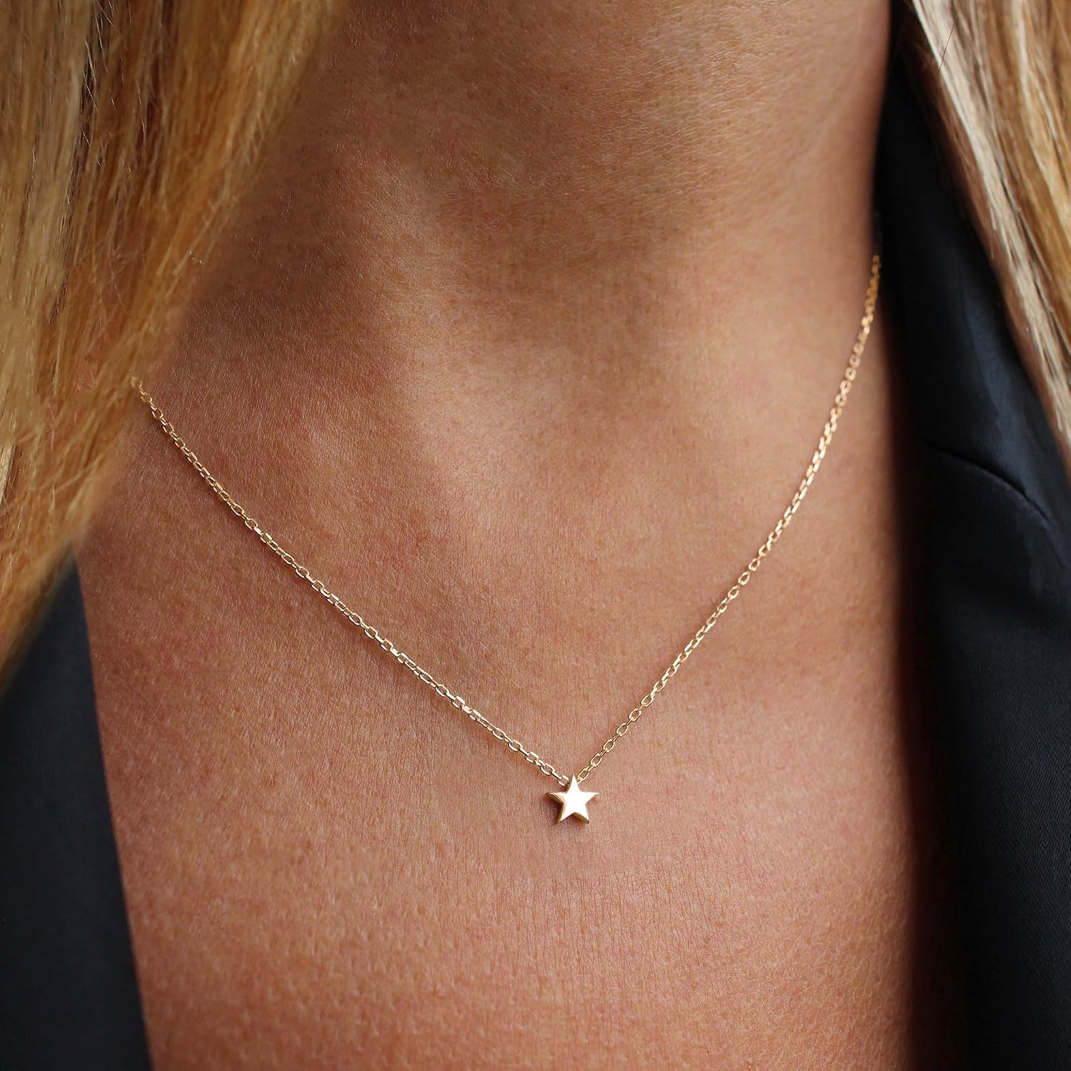 Thumbnail 1 de HANLI 14K Gold vergoldete Halskette Damen mit Anhänger – zarte Kette mit Verlängerung und hypoallergenem Tragekomfort