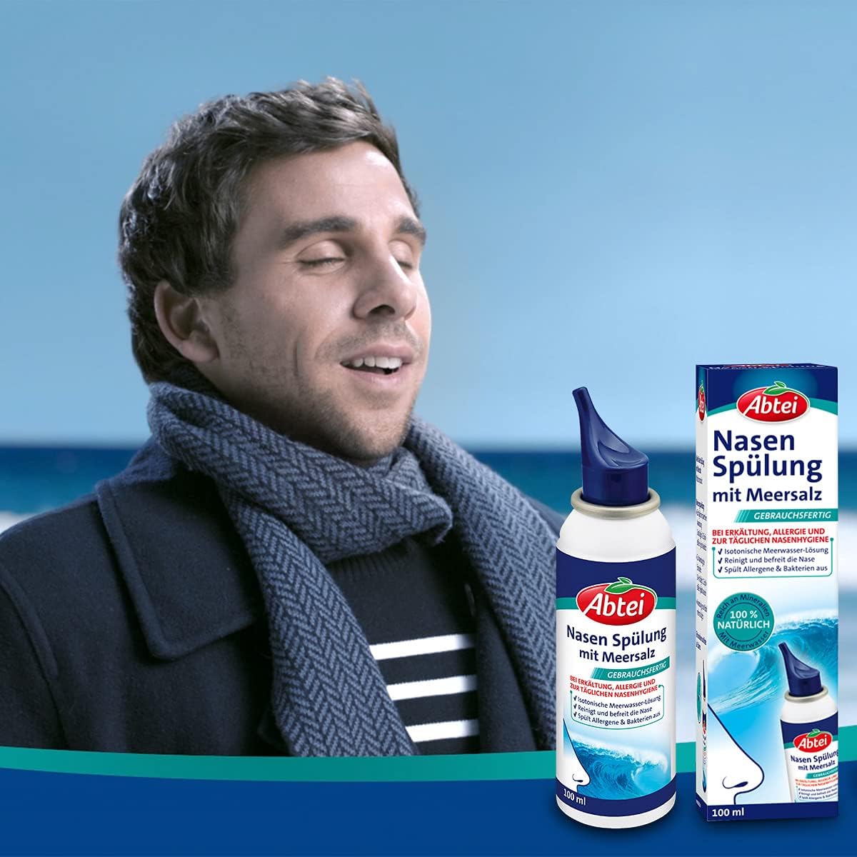 Thumbnail 2 de Abtei Nasen Spülung mit Meersalz – isotonische Nasenspülung für tägliche Hygiene und Erkältung
