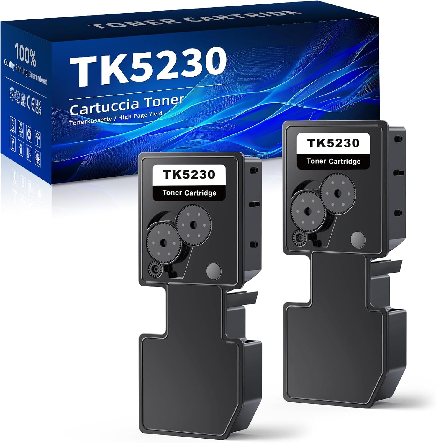 Halloya TK5230 – Cartouche de toner noire compatibile Kyocera ECOSYS TK5230 (2x Noir)
