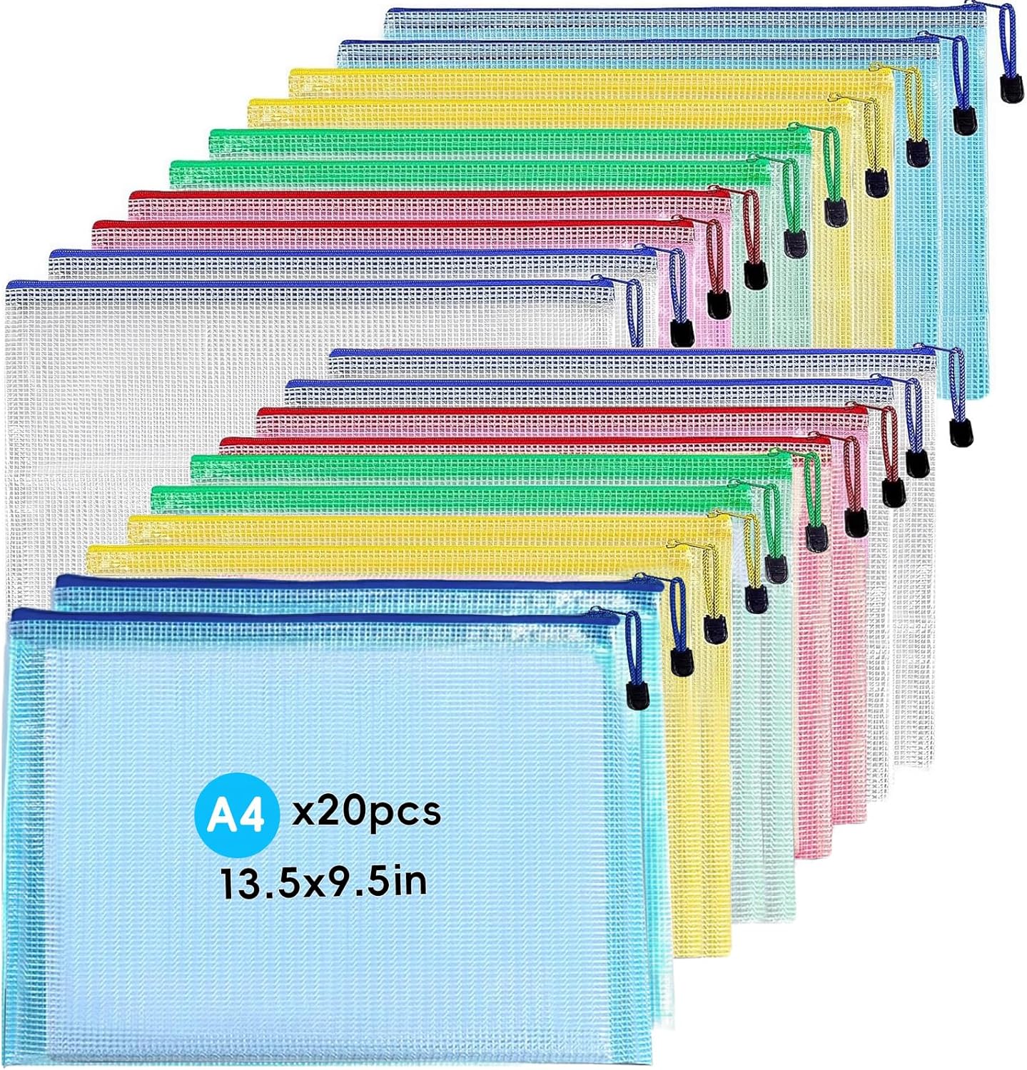 Detalle de A4 zip wallet set, 20 PVC wallets