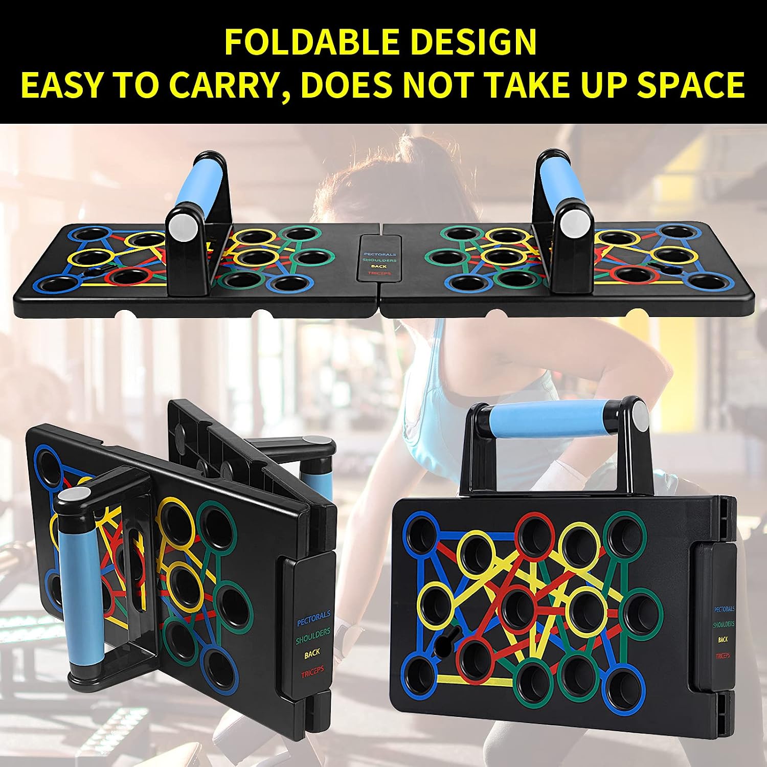 Detalle de Push Up Board Pliable Ensemble de planches push-up 24 en 1 — portable et robuste pour la maison