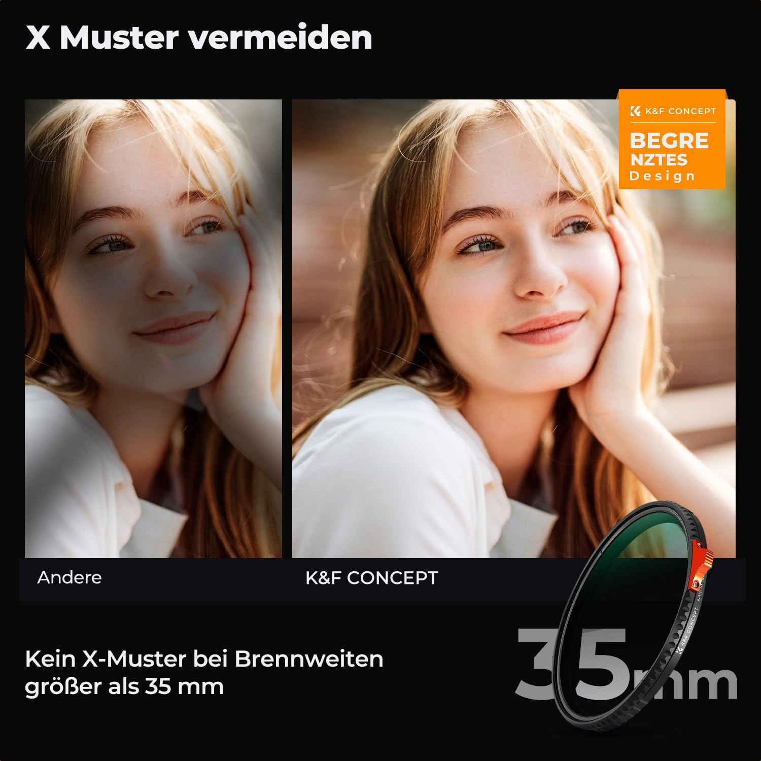 Thumbnail 3 de K&amp,F CONCEPT 52mm Variabler ND2-32 (1-5 Blendenstufen) + CPL + Black Mist 1/4 – 3-in-1 Filter für Video & Porträt