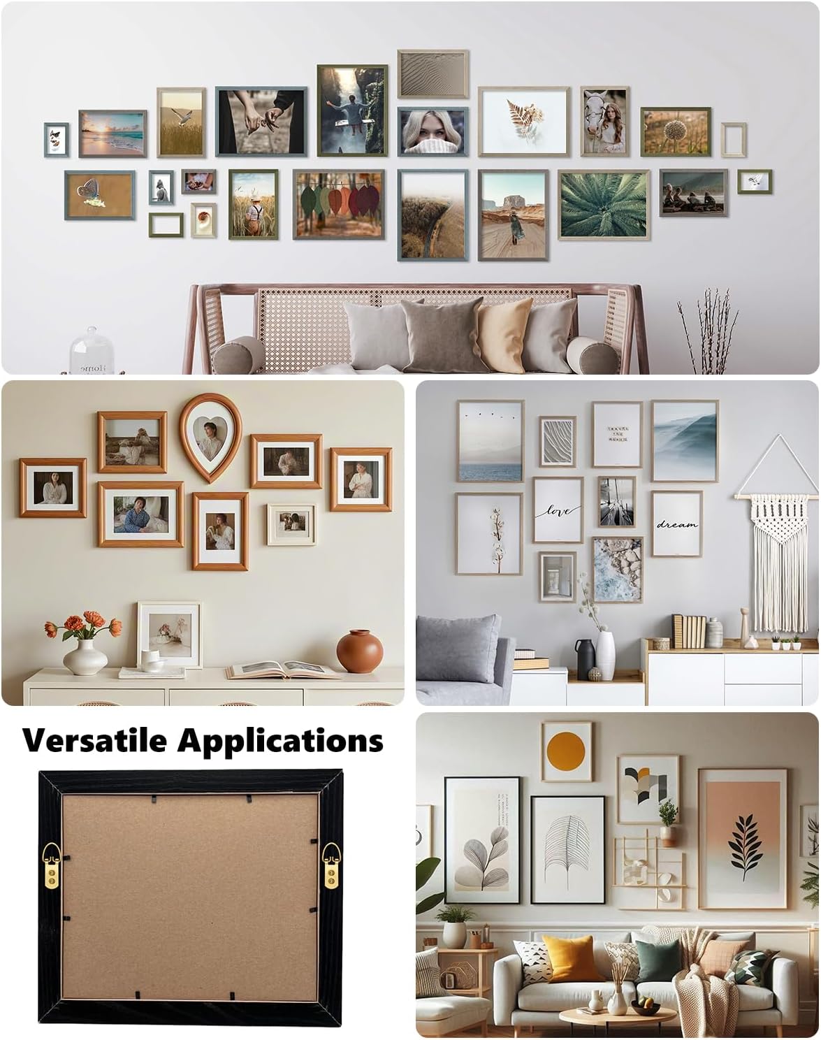 Thumbnail 6 de 40 Picture Hanging Kit with Wire Screws D-Ring Hangers Golden
