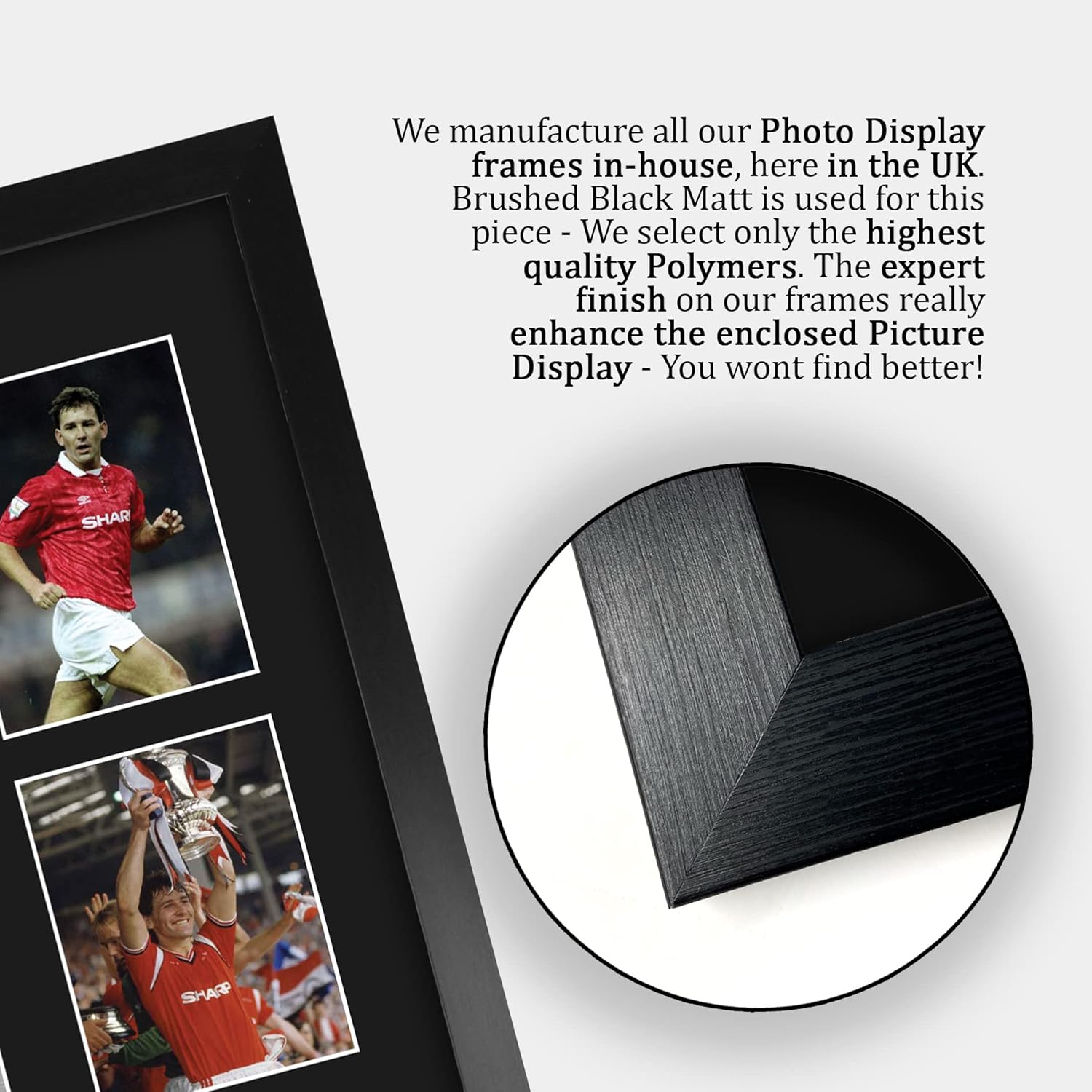 Thumbnail 5 de HWC Trading FR A3 Bryan Robson framed autograph picture (printed signed photo) for football fans