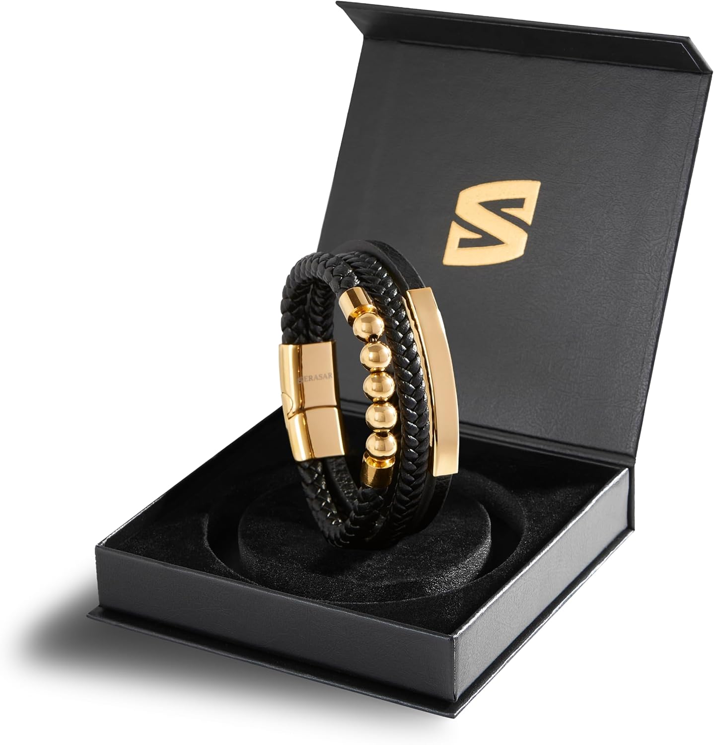 Detalle 2 de SERASAR Bracelet Homme Cuir Fermoir Magnétique