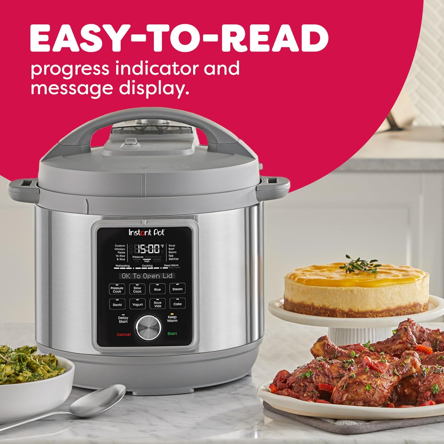 Thumbnail 2 de Instant Pot 6-Quart Whisper Quiet 9-in-1 Electric Pressure Cooker (Stainless Steel)