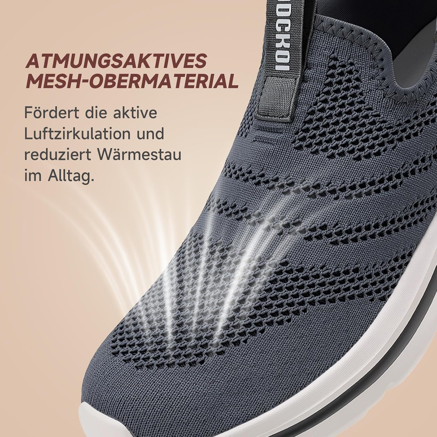 Detalle de ODCKOI Baskets Slip-on Homme Respirantes - Légères et Confortables pour Ville, Randonnée, Course à Pied