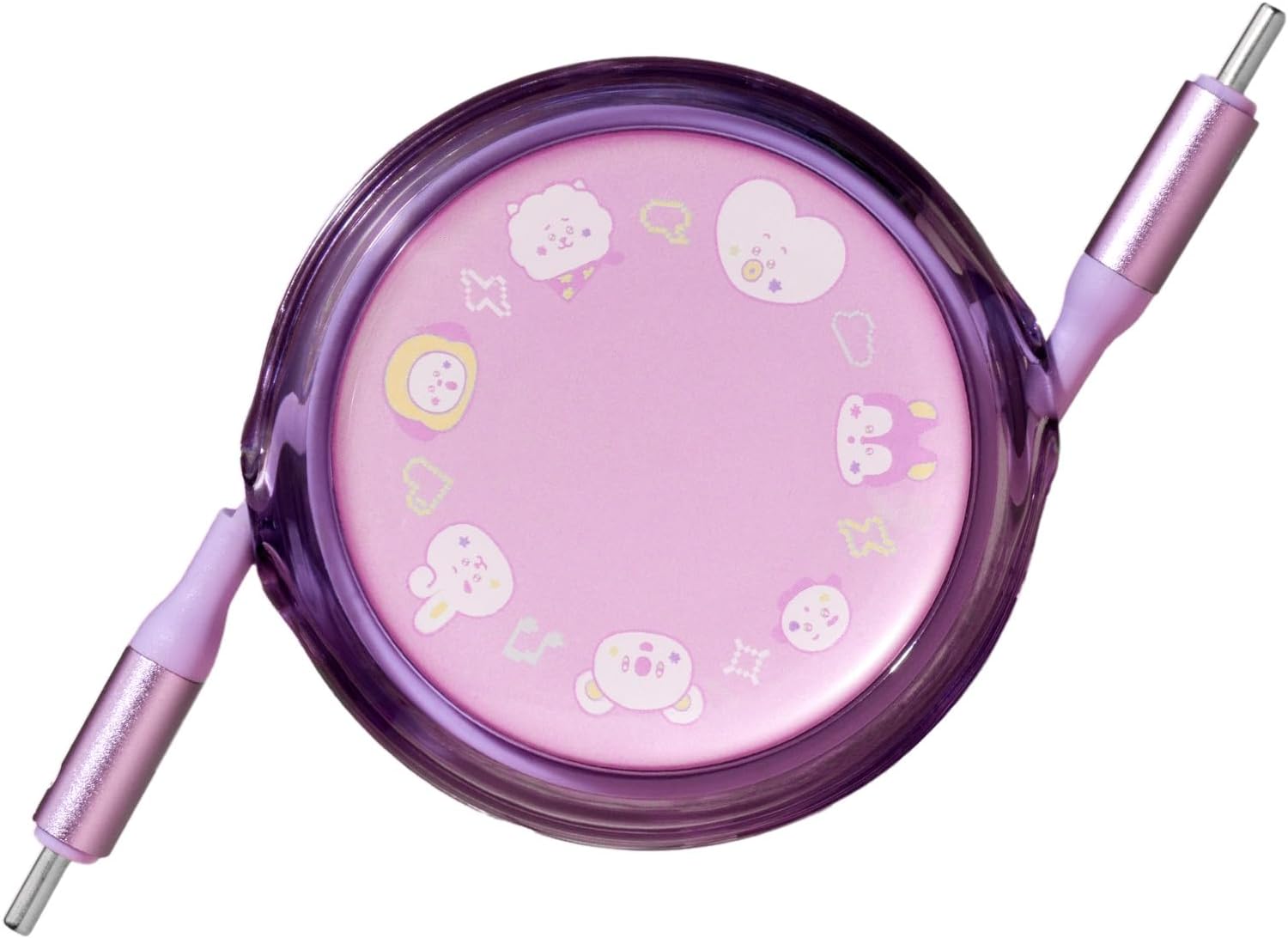 Detalle de iOttie BT21 Retractable 100W USB-C Cable – 3-Length, Transparent Purple