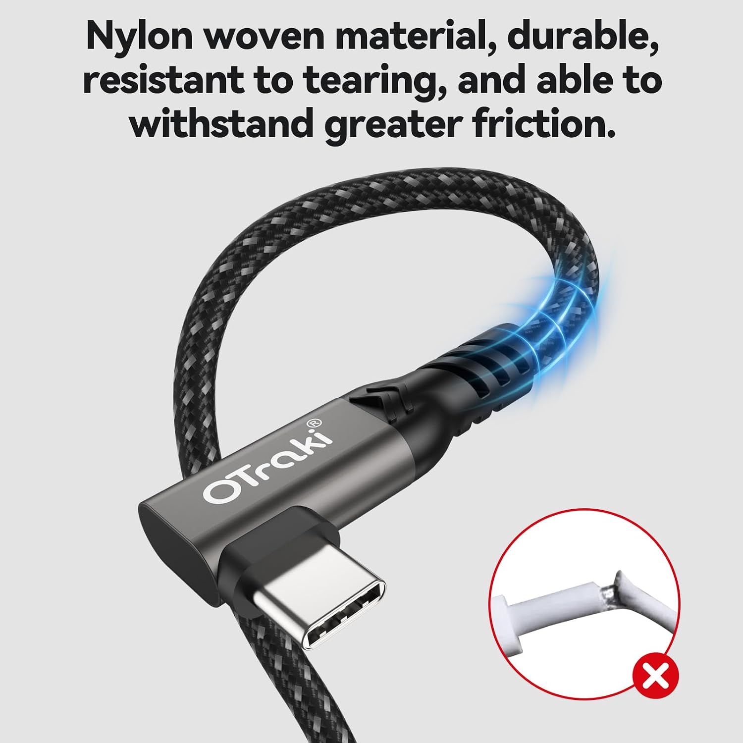 Detalle 2 de OTraki Cavo USB C 90° 0.2m