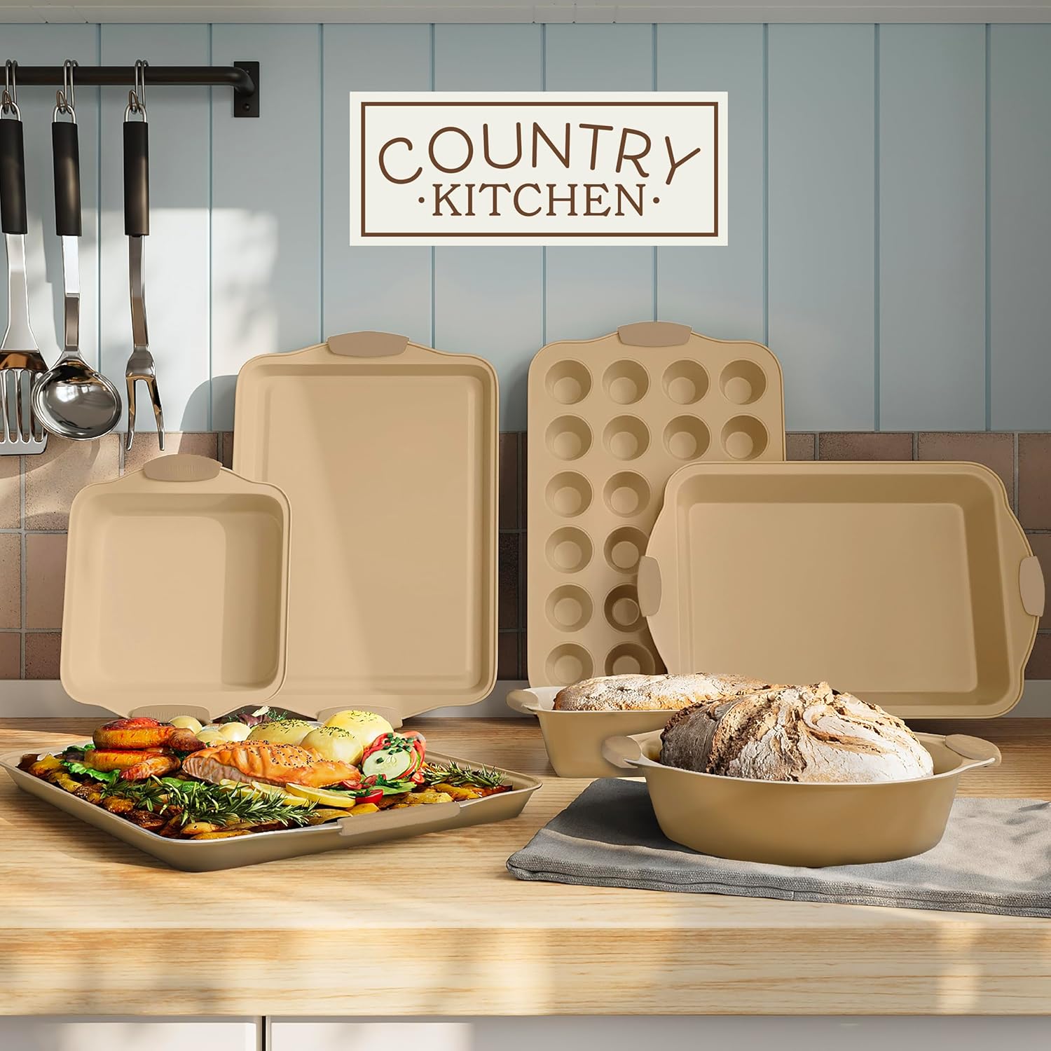 Thumbnail 2 de Country Kitchen Nonstick Bakeware Set, 10 pcs