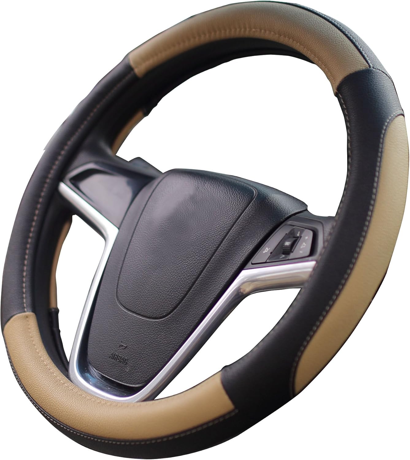 Detalle de Mayco Bell 15-inch Car Steering Wheel Cover – Comfort, Durability and Safety (Beige)