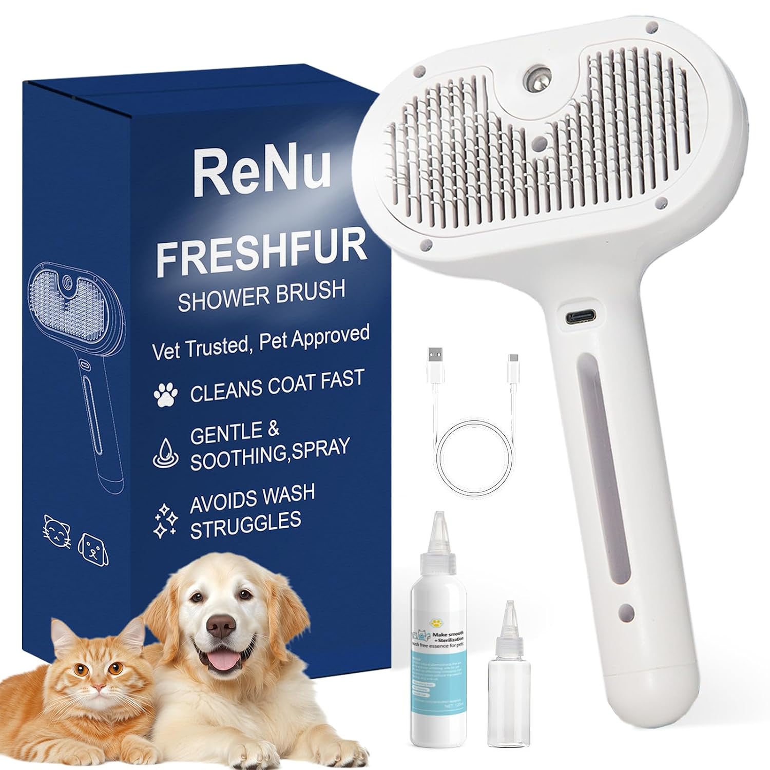 Detalle de Pet Cool-Mist Grooming Brush 120 mL