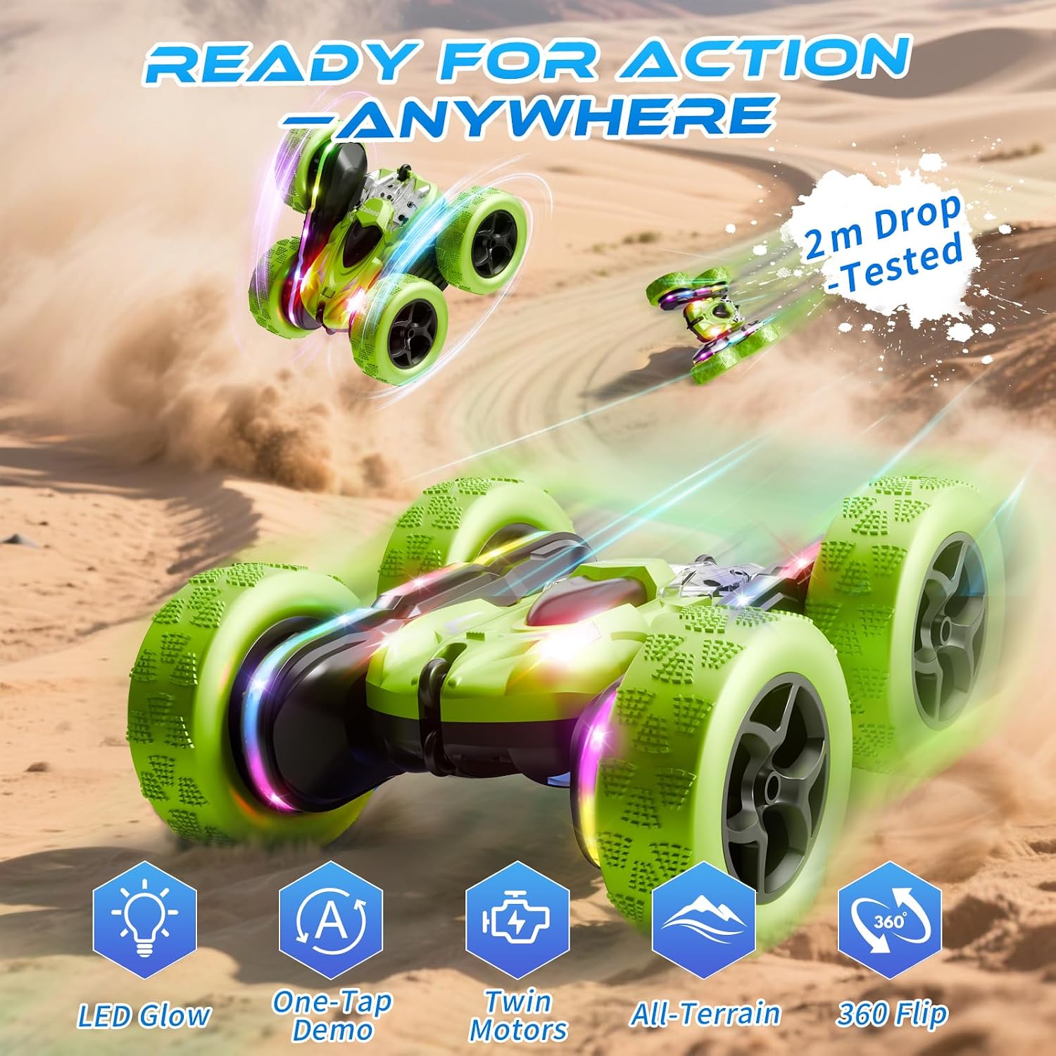 Detalle 2 de Zalneo 4WD RC Stunt Car with 360° Flips