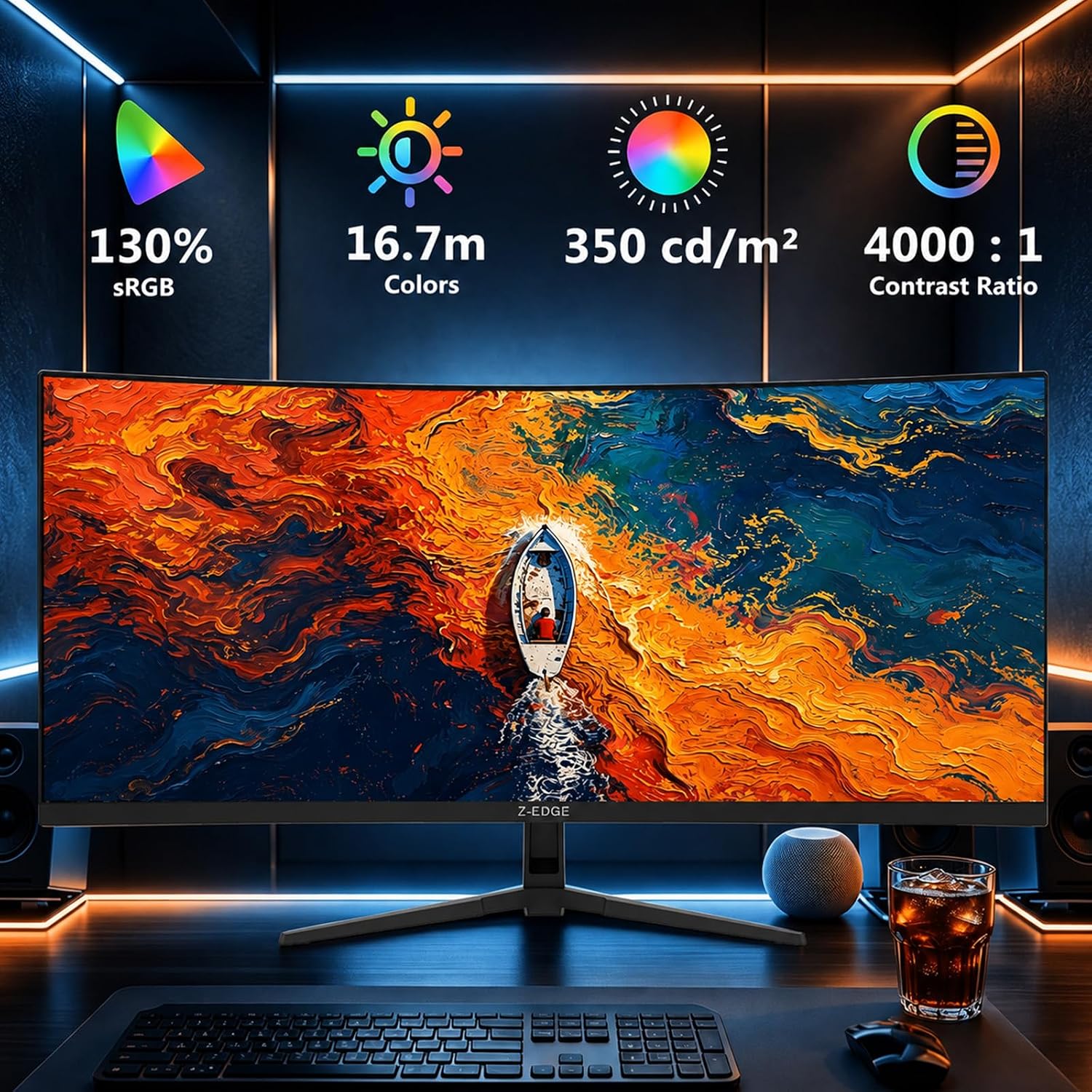 Thumbnail 5 de Z-Edge UG34 34" Curved Gaming Monitor 165Hz