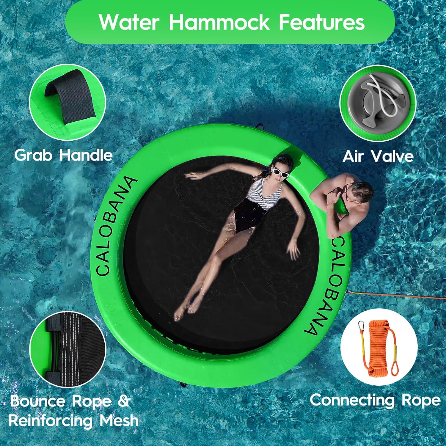 Thumbnail 4 de CALOBANA Inflatable Round Water Hammock Floating Ring (Water Hammock / Floating Mat)