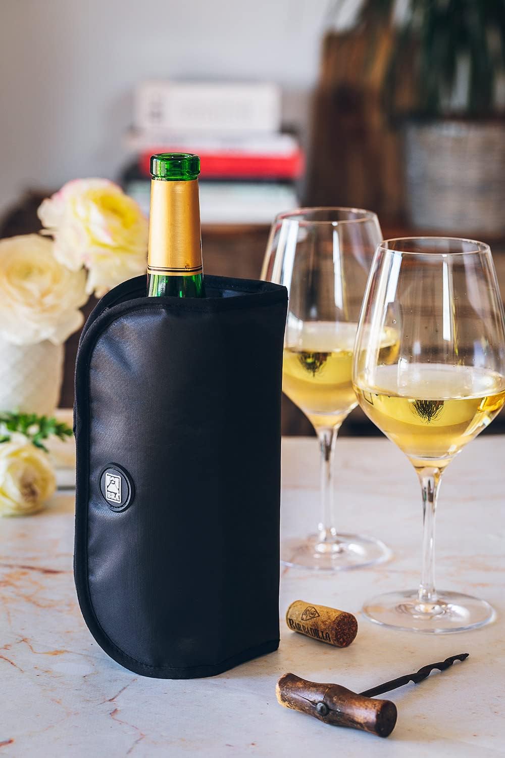 Detalle de BRA Kühlhülle für Wein- oder Sektflaschen – wasserdicht, elastisch, orange