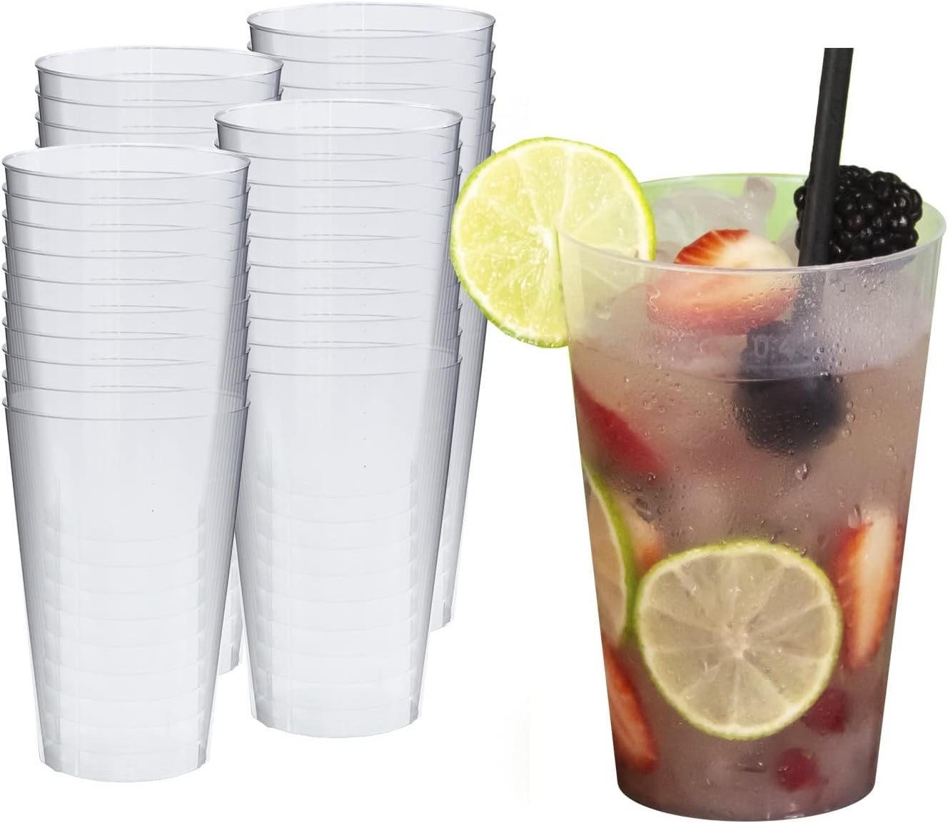 Detalle de Silverkitchen 4037-004 Reusable 400 ml Cocktail Cups, Hard Plastic