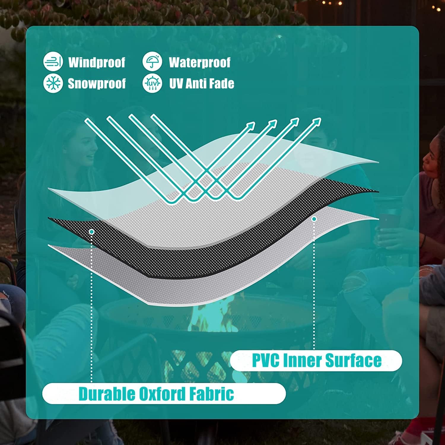 Thumbnail 2 de BBQ Covers Waterproof Gas Barbecue Grill Cover (132x66x109cm) with Storage Bag