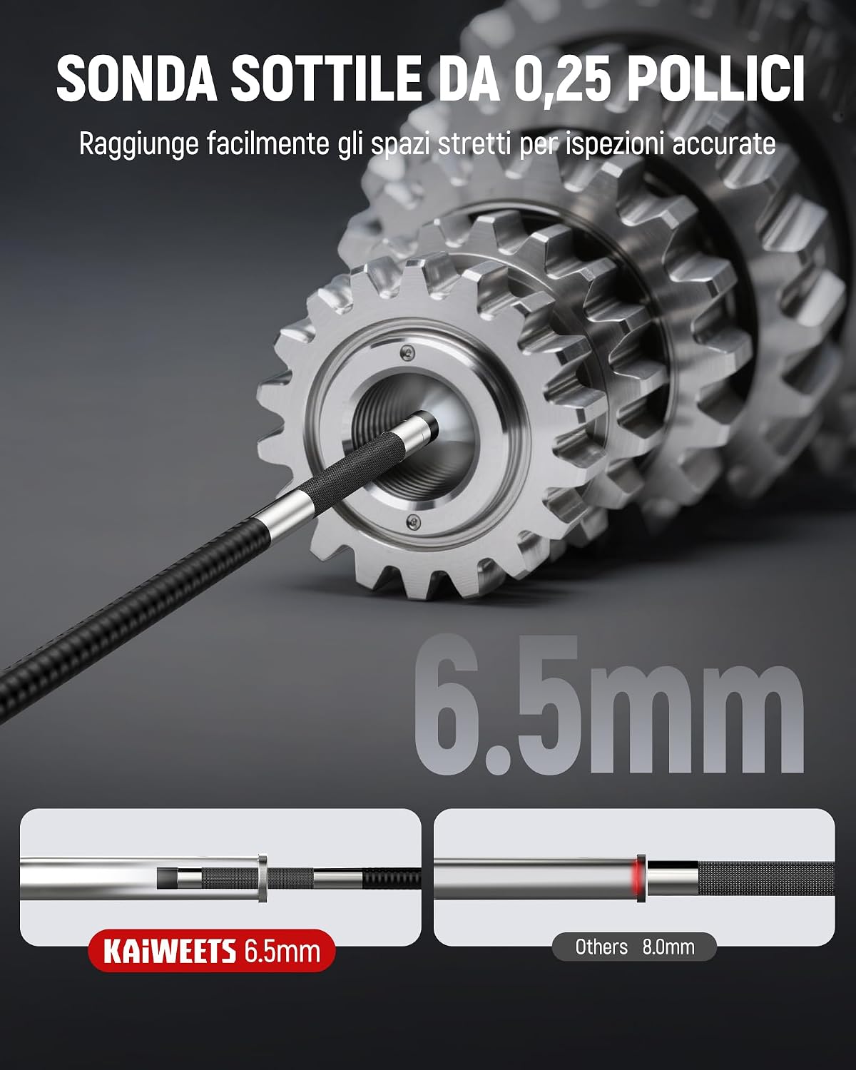 Thumbnail 4 de KAIWEETS Endoscopica 6,5 mm per ispezioni