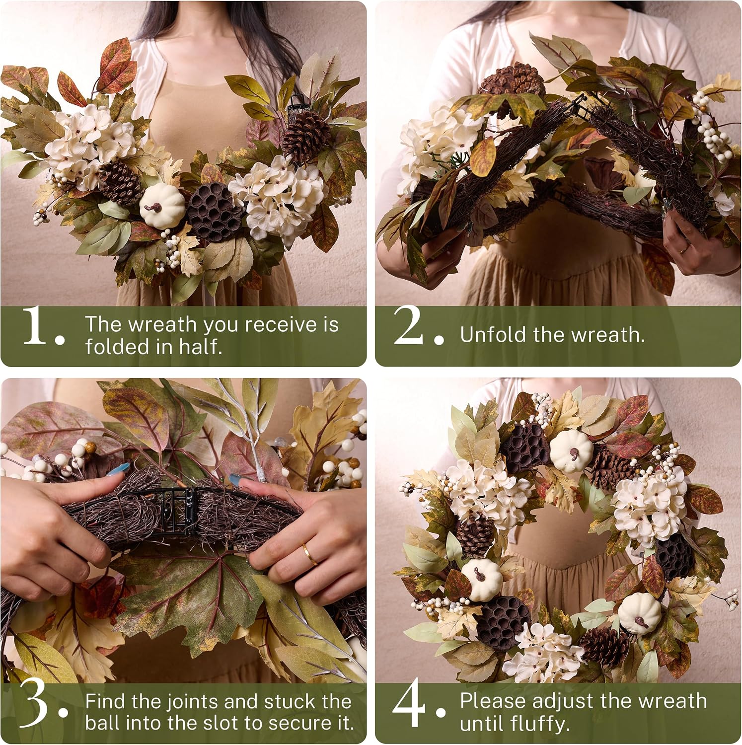 Detalle de DecorbyHannah Fall Wreath, 24-Inch