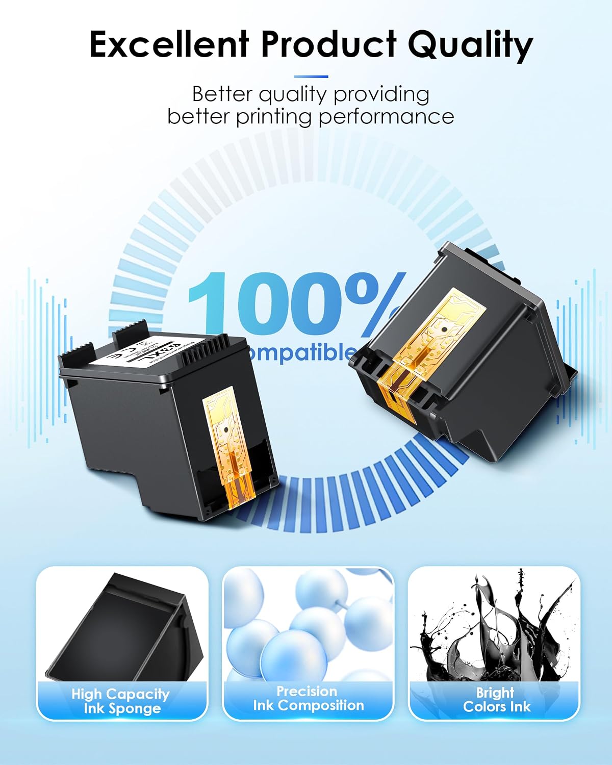 Thumbnail 5 de TECKKIN 63XL Black Ink Cartridge, 2-Pack, 750-Page Yield
