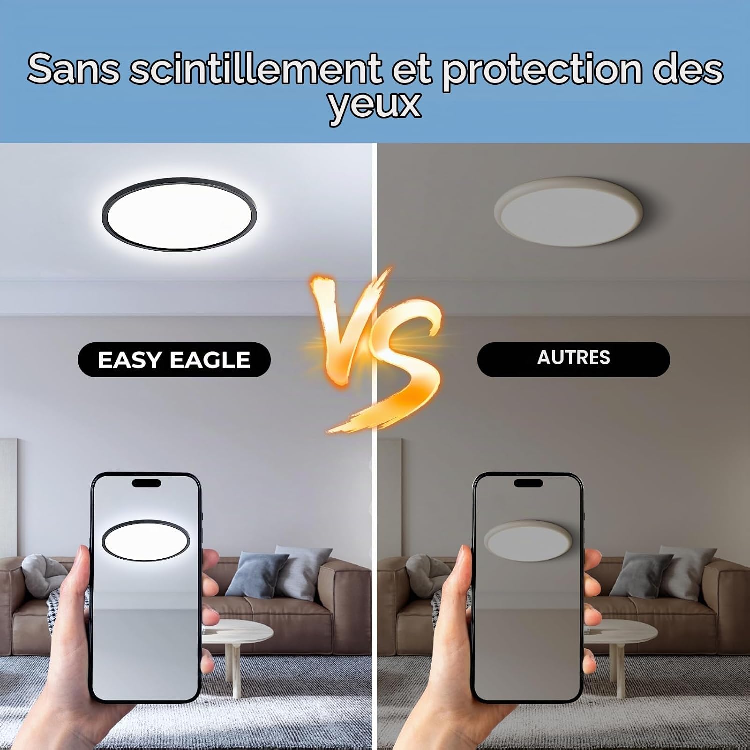 Detalle de EASY EAGLE 40CMYXCFG ronde LED-plafondlamp 40 cm, 6500 K, zwart