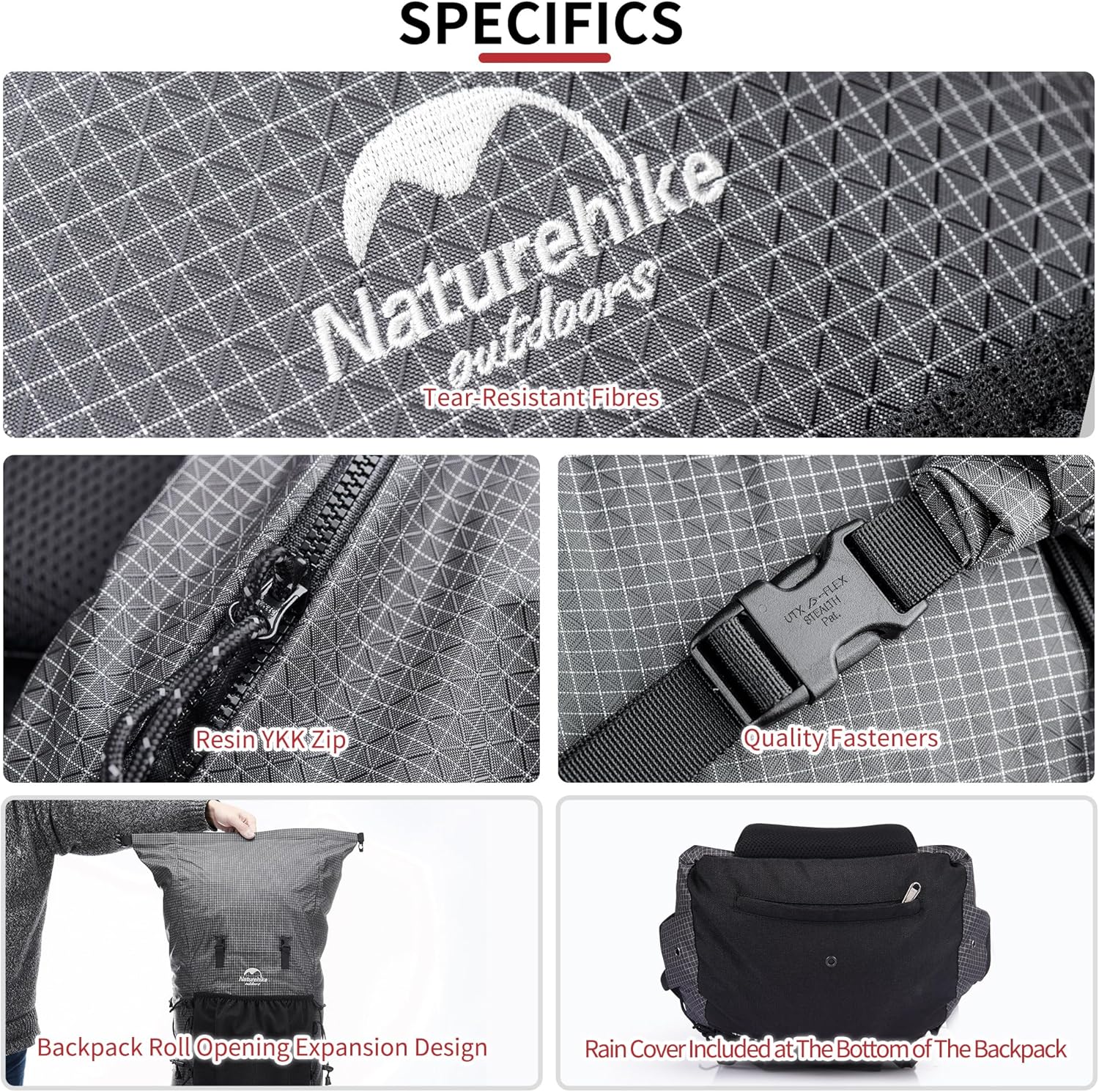 Thumbnail 4 de Naturehike Rocher sac à dos de randonnée à armature interne 20/45/65 L