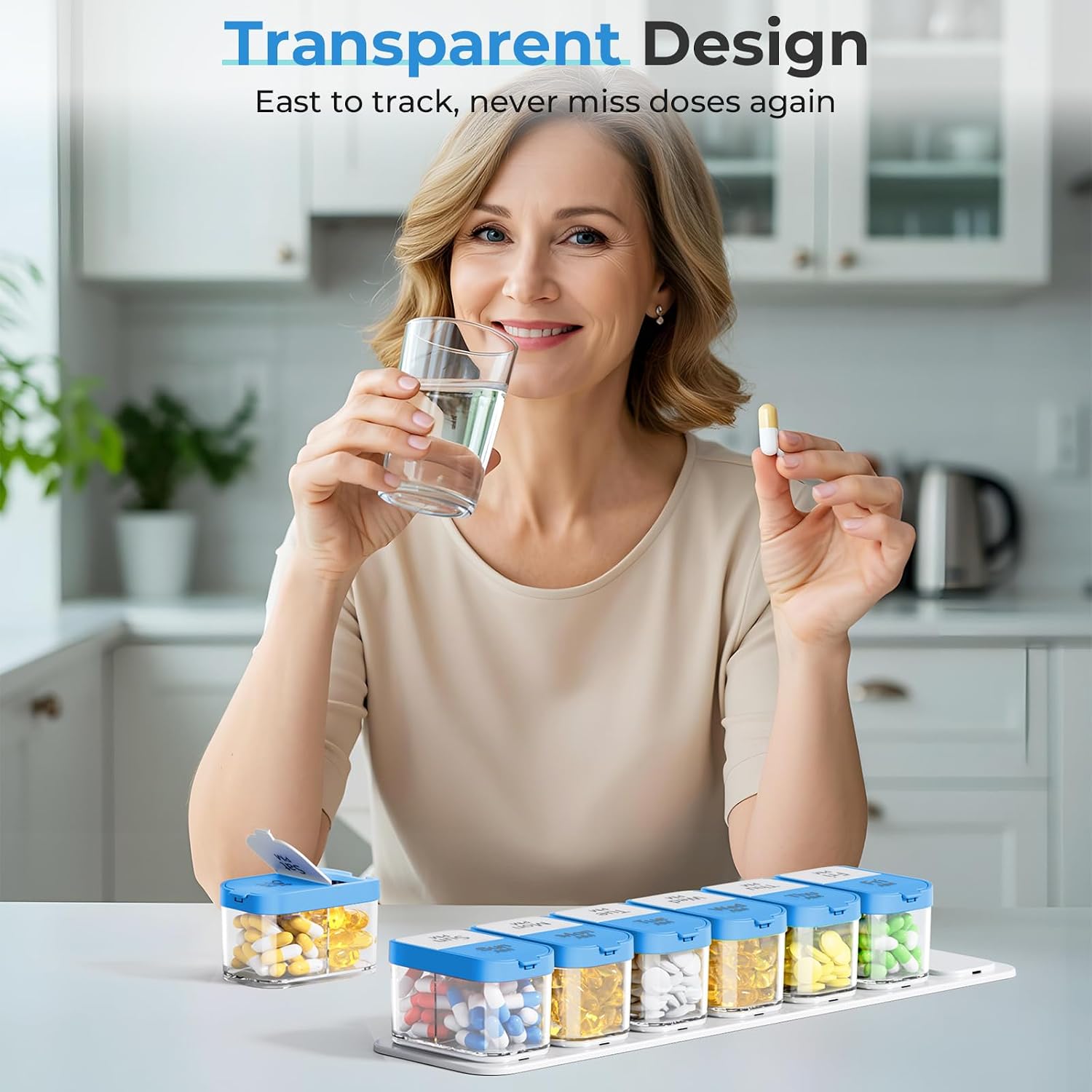 Detalle de Odaro Weekly Pill Organizer, 7-Day