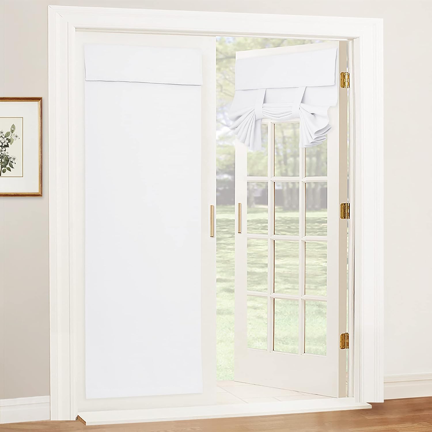Detalle de RYB HOME Curtains20260419 Blackout Door Curtain, 26 x 80 Inch, White