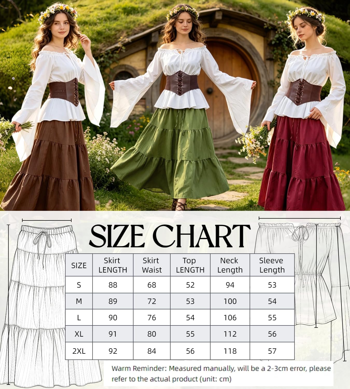 Thumbnail 6 de Renaissancekostuum voor dames met offshoulderblouse, maxirok en korset