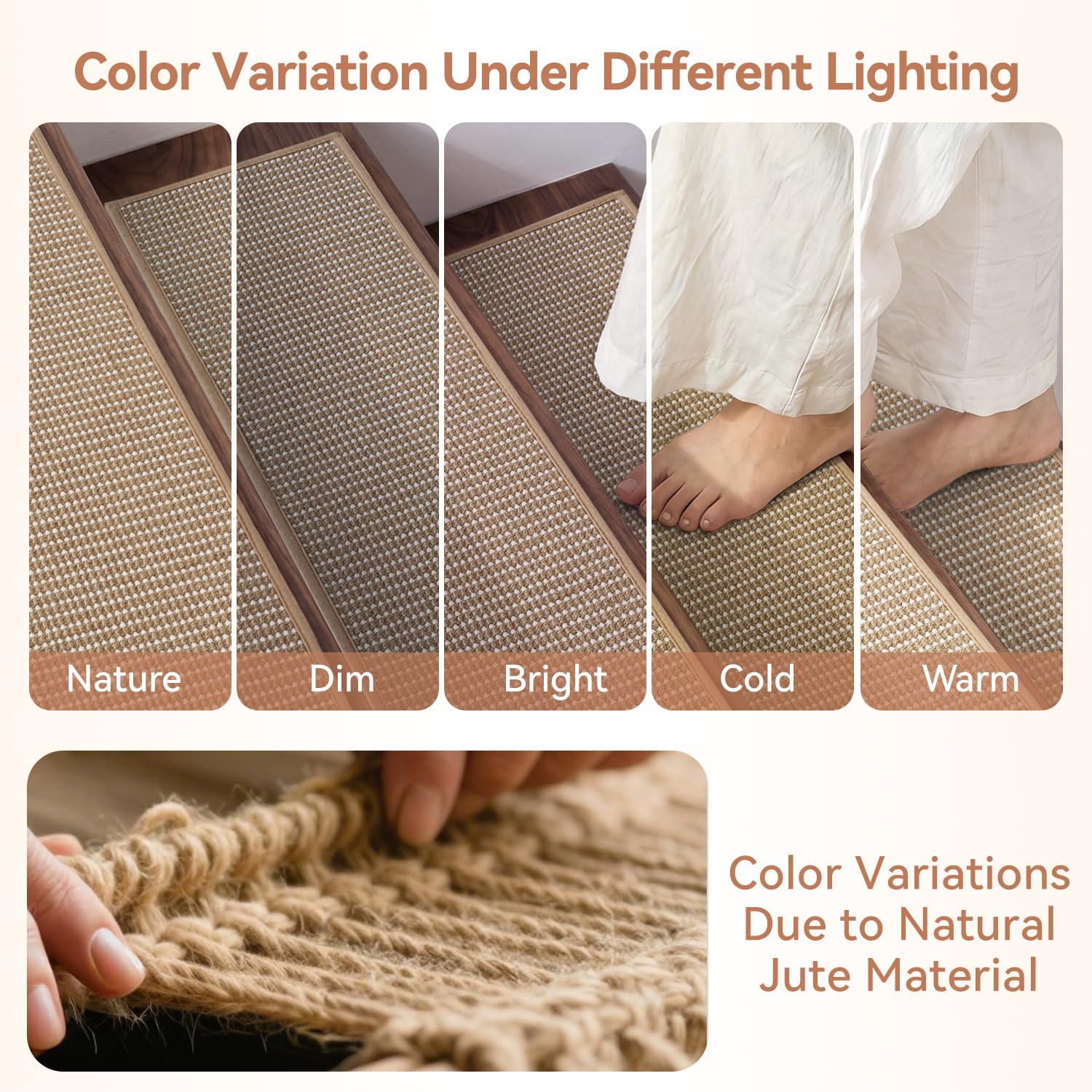 Detalle 2 de Jute Stair Treads, 8" x 30