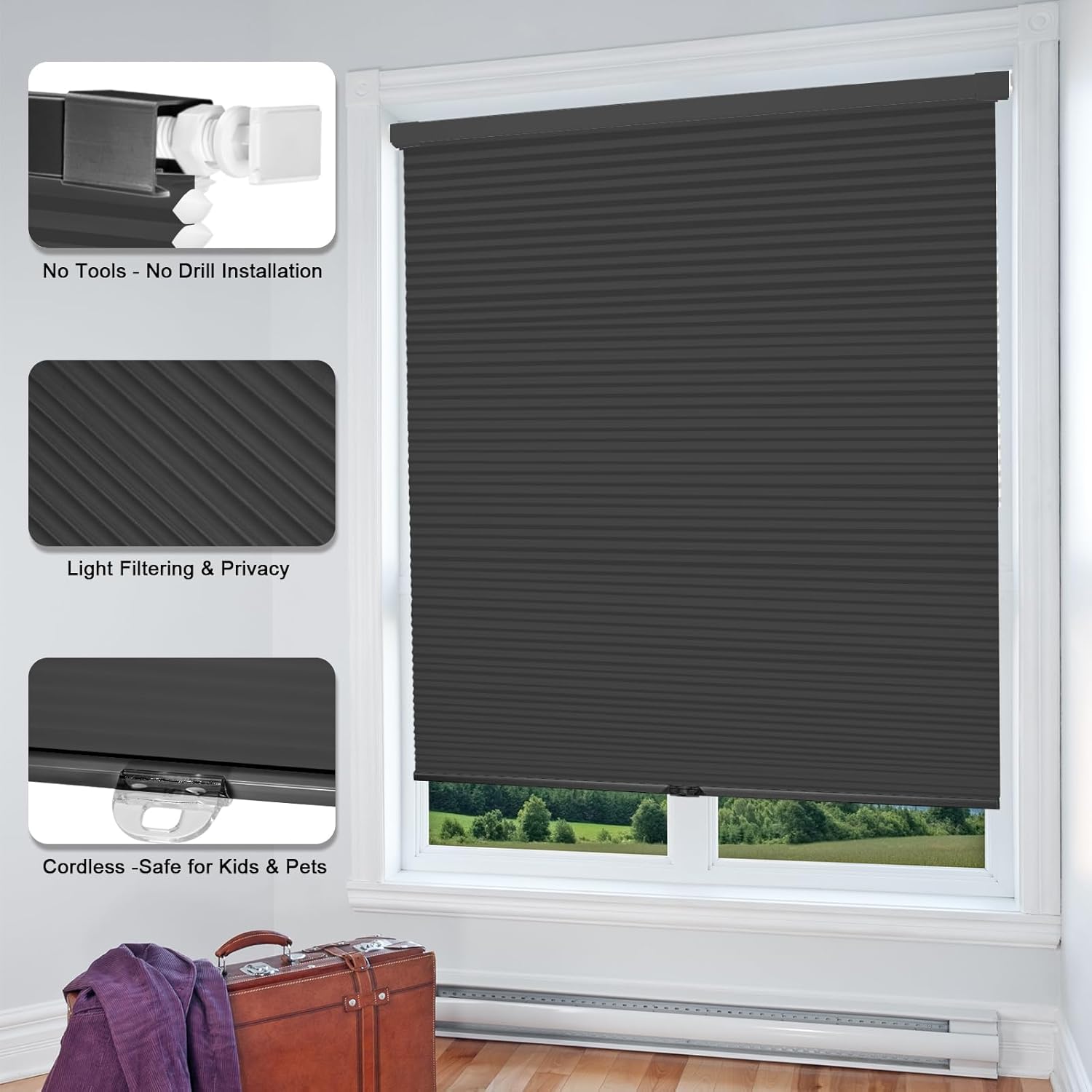 Detalle 2 de FabuBlinds Cordless Cellular Shades 34"