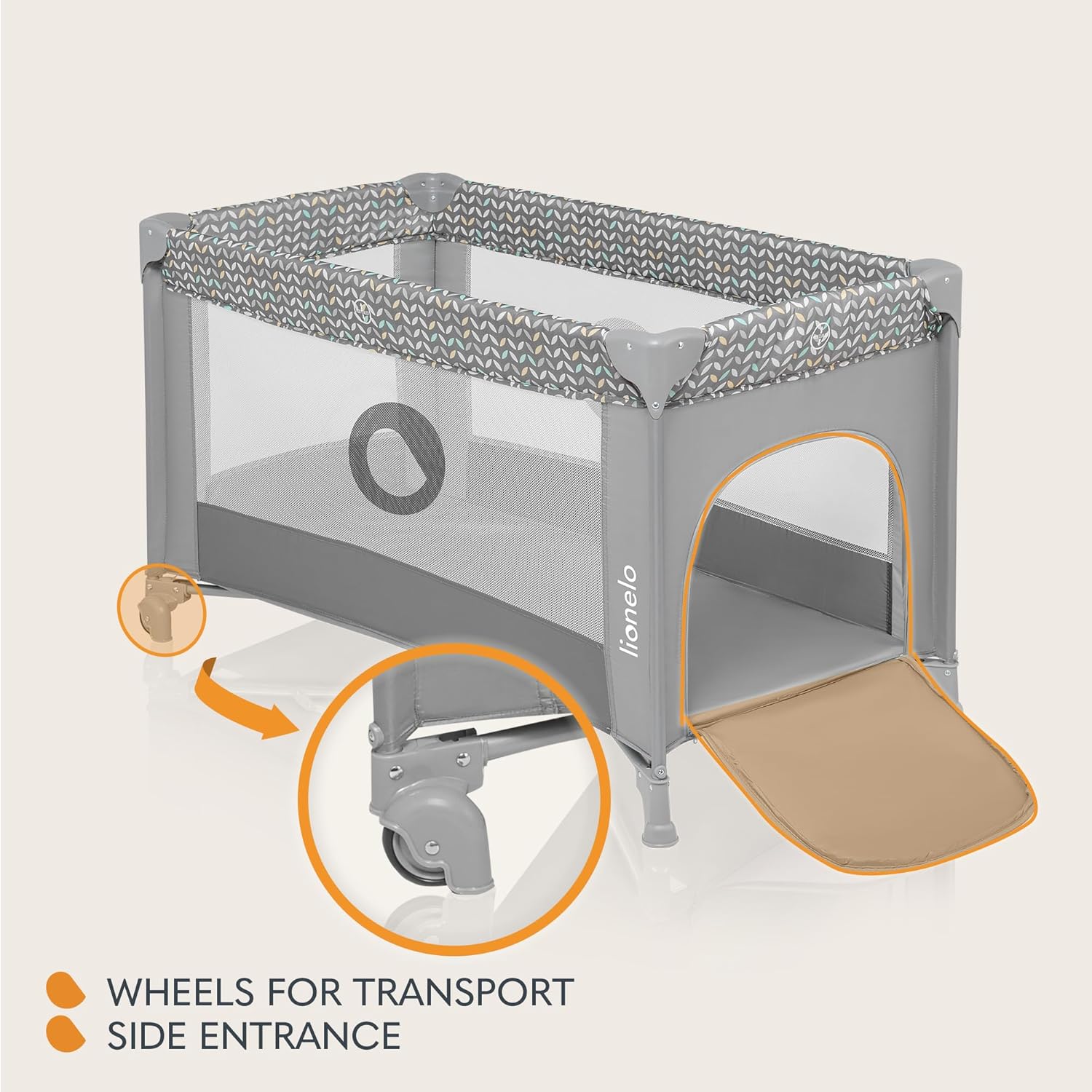 Detalle de Lionelo STEFI 2-in-1 Travel Cot & Baby Zone: Portable Sleep & Play Aid for Babies to Toddlers