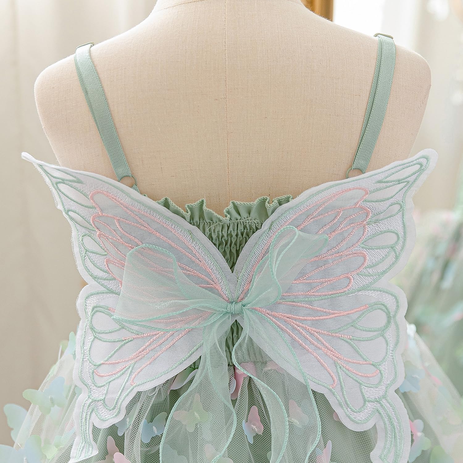 Detalle de NNJXD Baby Girl Rainbow Tulle Dress: Fairy Butterfly Party Dress for Toddlers